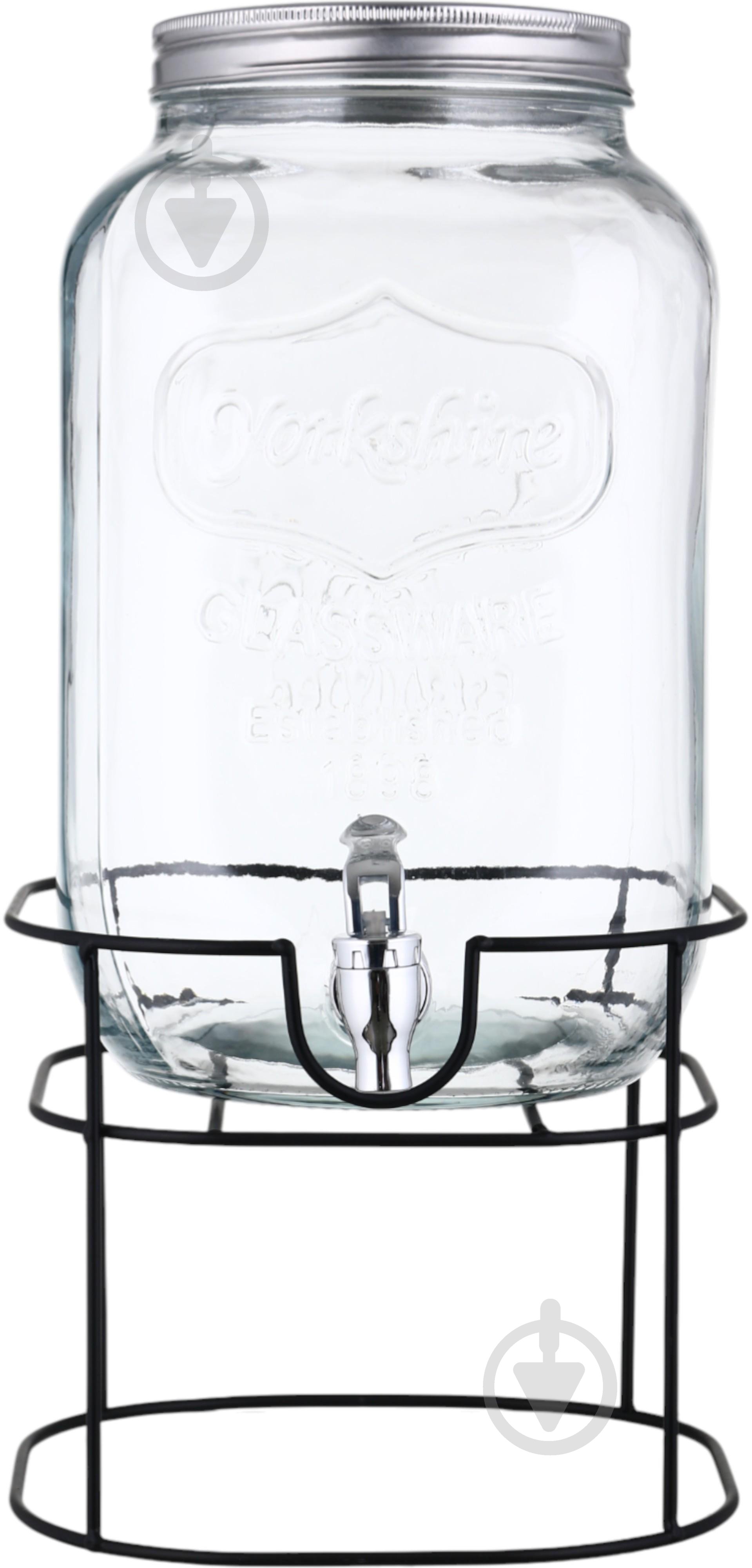 Ємність для напоїв Lemonade 8 л з кришкою та краном на металевій підставці - фото 1 Ємність для напоїв Lemonade 8 л з кришкою та краном на металевій підставці - фото 1