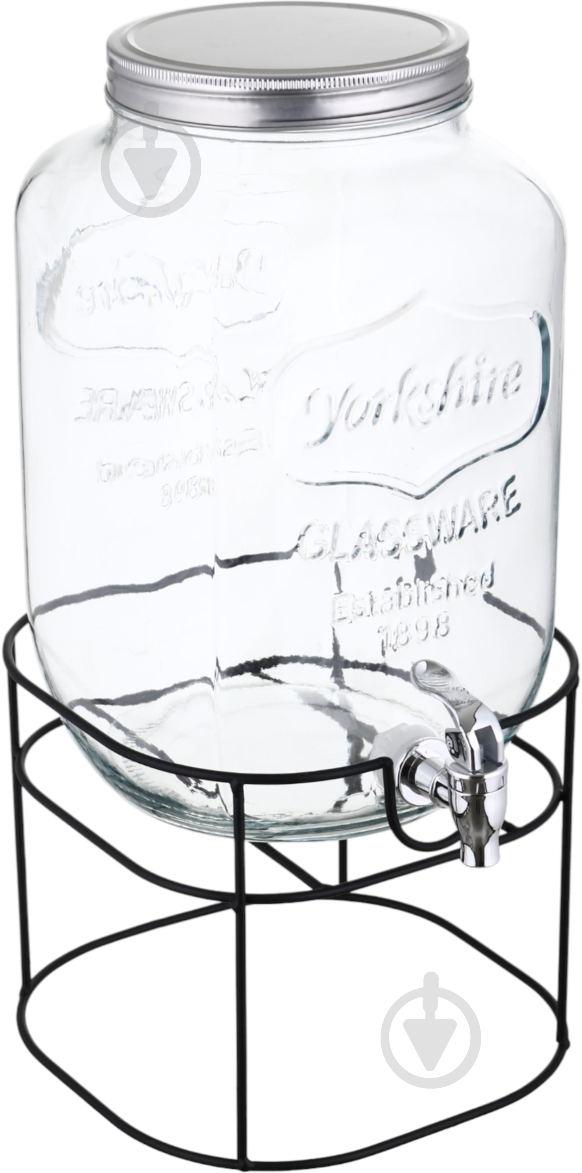 Ємність для напоїв Lemonade 8 л з кришкою та краном на металевій підставці - фото 2 Ємність для напоїв Lemonade 8 л з кришкою та краном на металевій підставці - фото 2