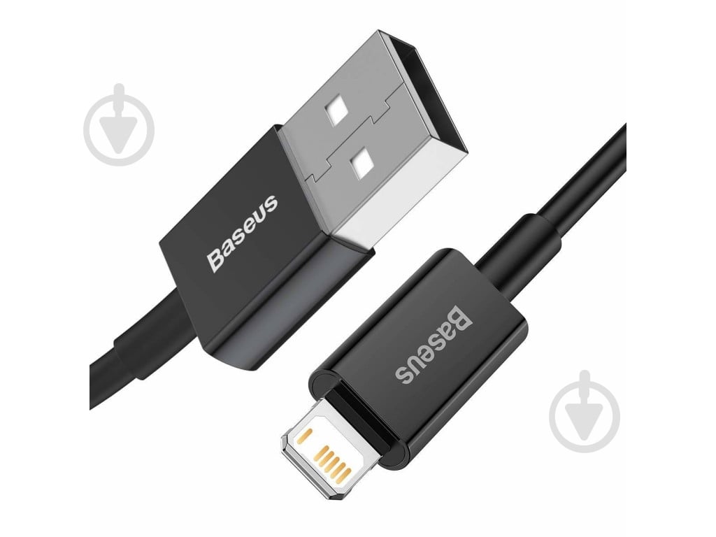 Кабель BASEUS Superior Series Fast Charging USB to Lightning 2.4A 1 м чорний із сірим (CALYS-A01) - фото 2 Кабель BASEUS Superior Series Fast Charging USB to Lightning 2.4A 1 м чорний із сірим (CALYS-A01) - фото 2