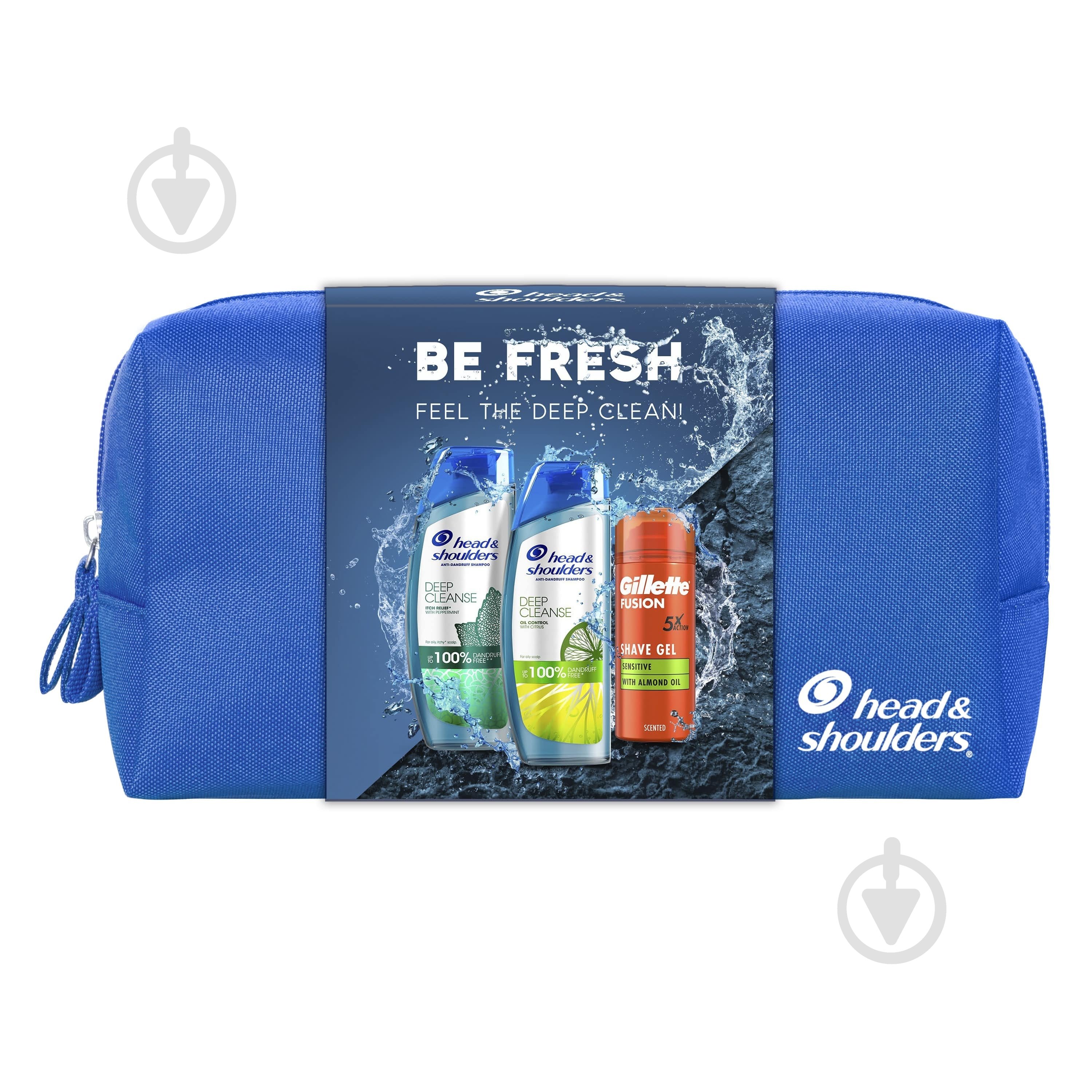 Подарунковий набір для чоловіків Head & Shoulders Шампунь Глибоке очищення 2х300 мл + Гель Gillette Fusion 75 мл - фото 1 Подарунковий набір для чоловіків Head & Shoulders Шампунь Глибоке очищення 2х300 мл + Гель Gillette Fusion 75 мл - фото 1