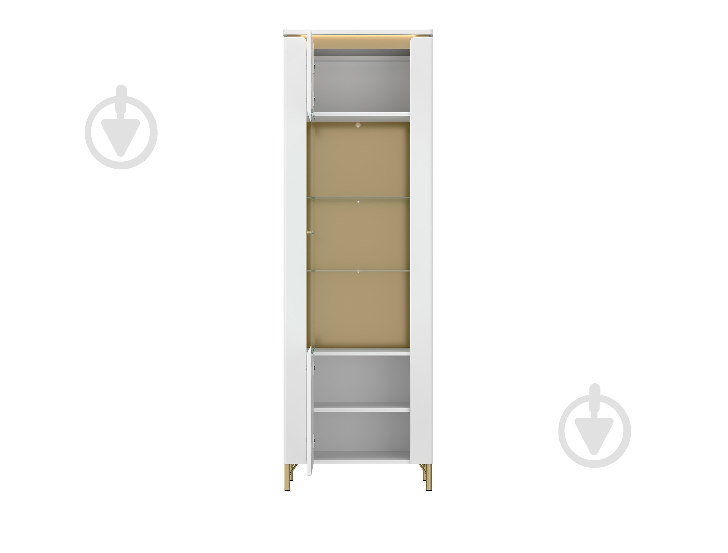 Шафа-вітрина Meble Wojcik 1D LAZIO 2012х655х400 мм золотий / альпійський білий - фото 2 Шафа-вітрина Meble Wojcik 1D LAZIO 2012х655х400 мм золотий / альпійський білий - фото 2