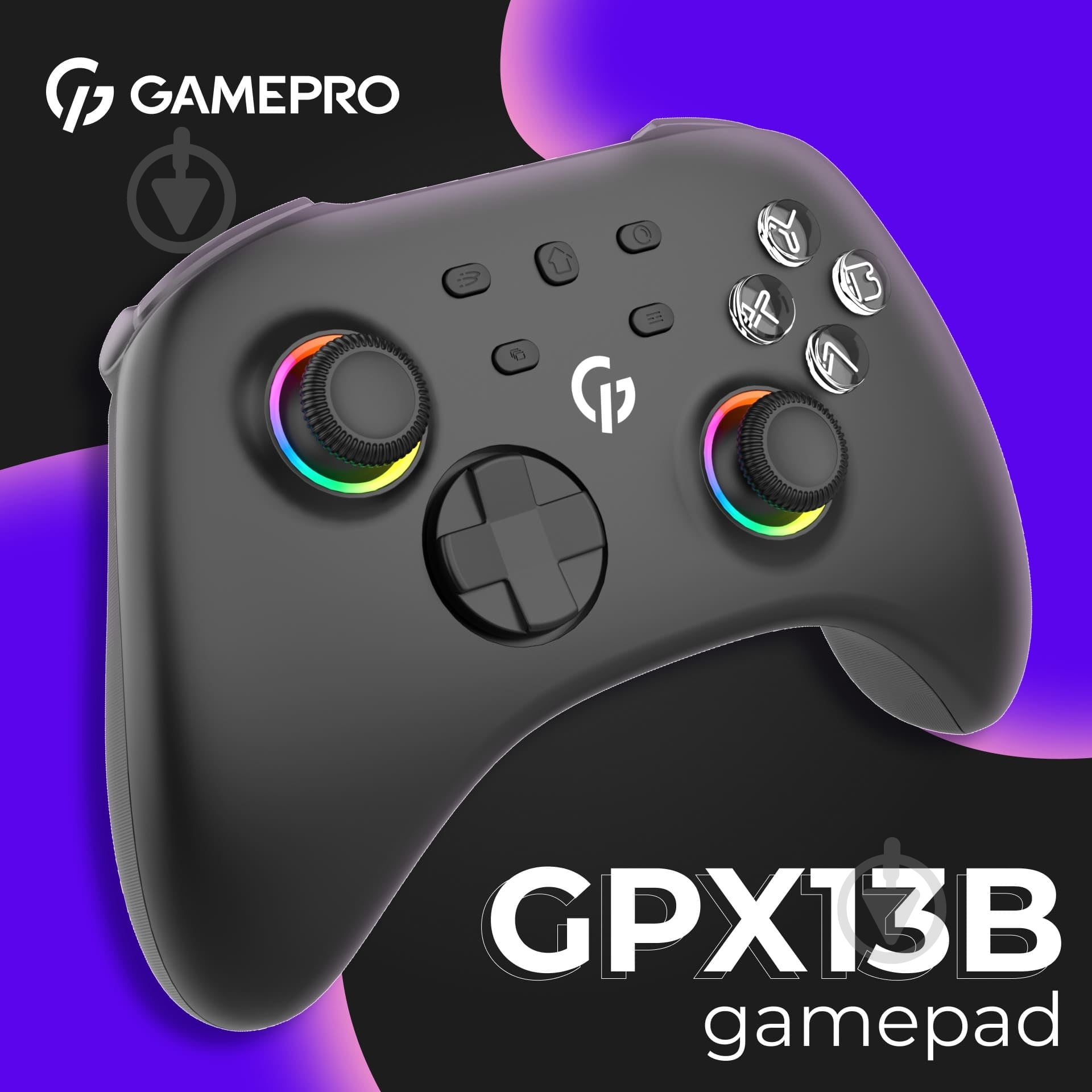 Геймпад беспроводной GamePro GPX13B 2.4G/BT 5.1/USB (Switch/PC/iOS/Android) RGB Black black - фото 16