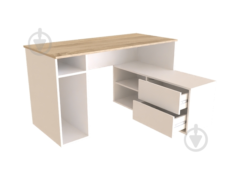 Стол компьютерный DC Ned белый аляска/дуб сонома - фото 4 Стол компьютерный DC Ned белый аляска/дуб сонома - фото 4