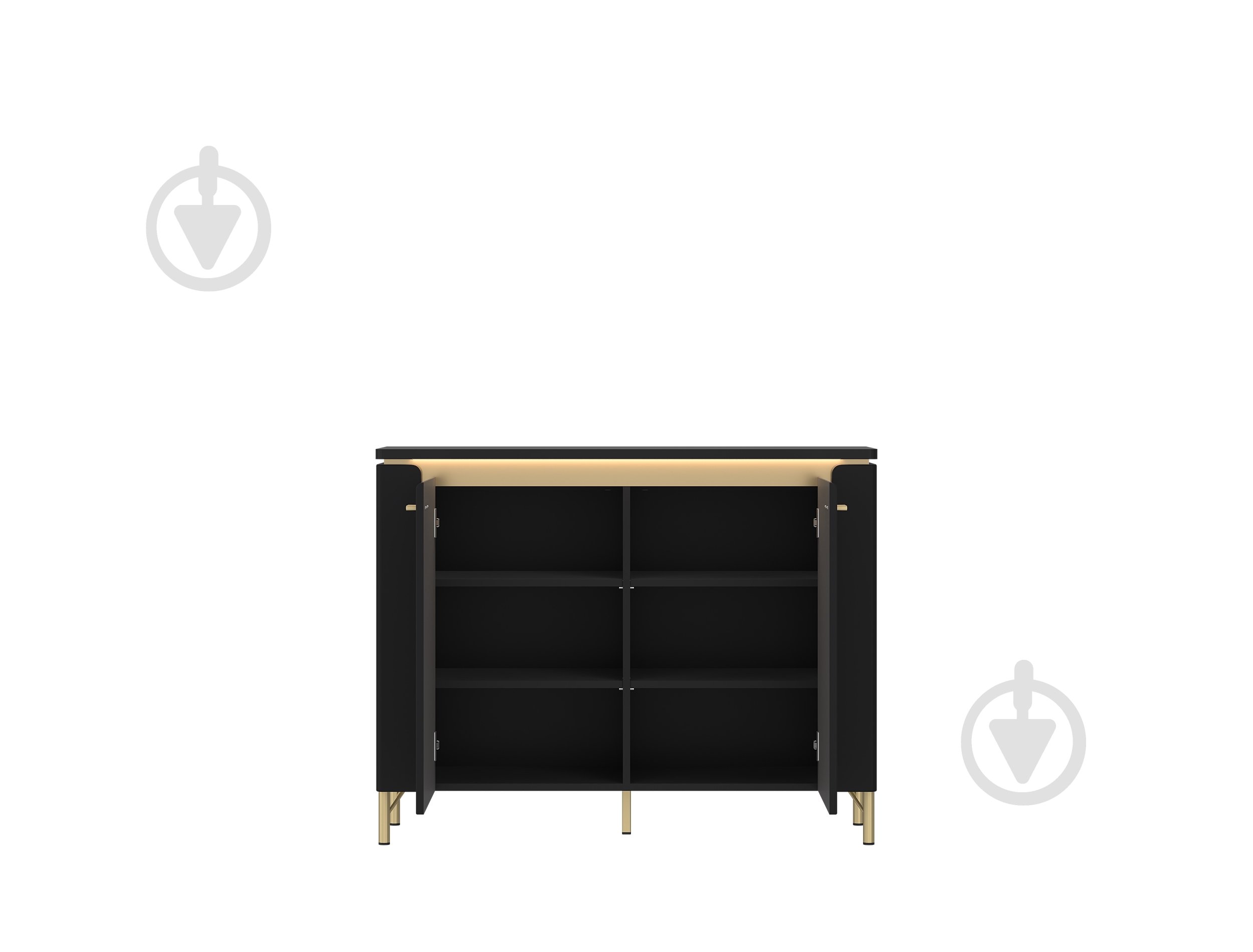 Комод Meble Wojcik Norica 2D 1104x873x400 мм золотой/черный матовый - фото 2 Комод Meble Wojcik Norica 2D 1104x873x400 мм золотой/черный матовый - фото 2