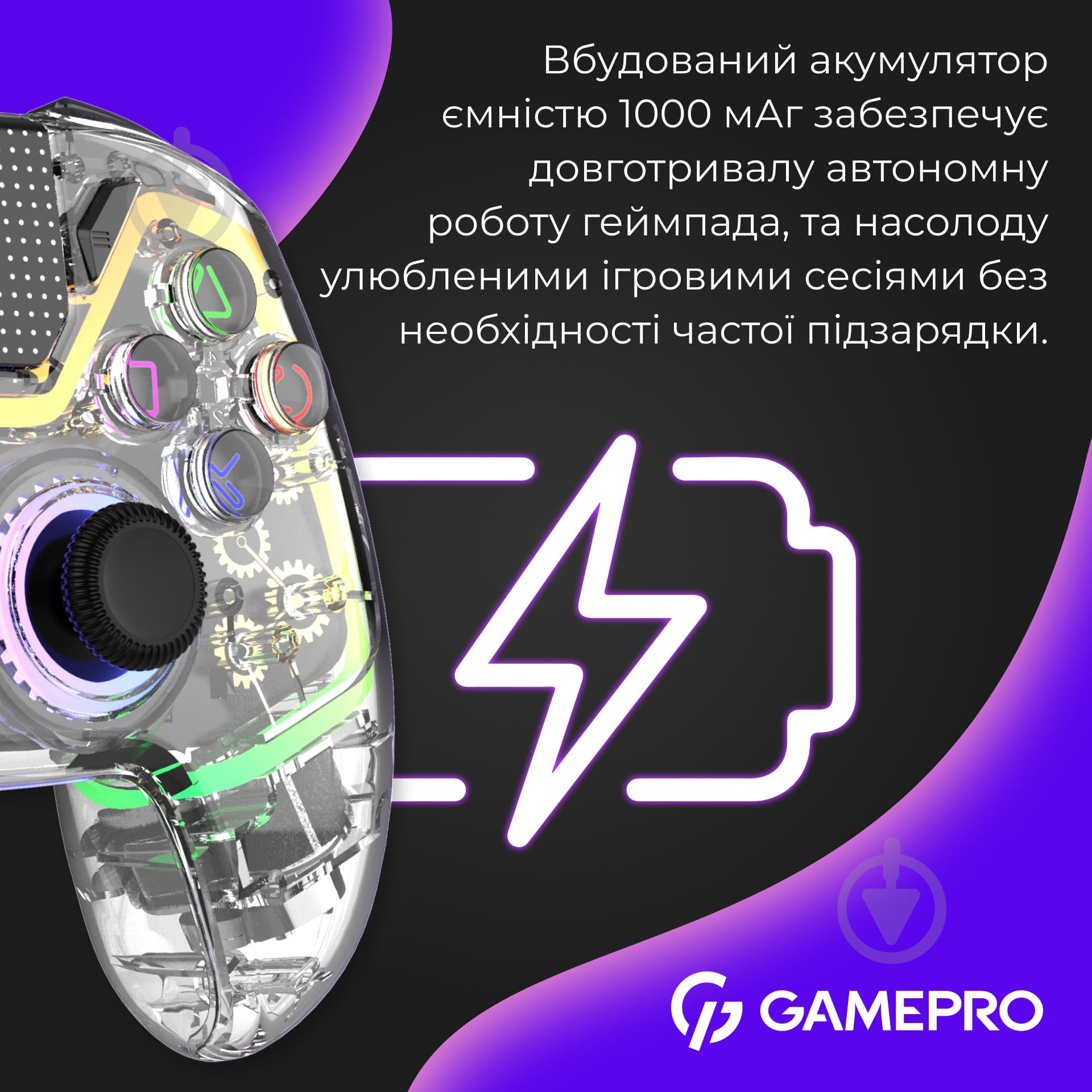 Геймпад бездротовий GamePro GPS13T BT 5.3/USB (PC/iOS/Android/PS3/PS4) RGB Transparent transparent - фото 14