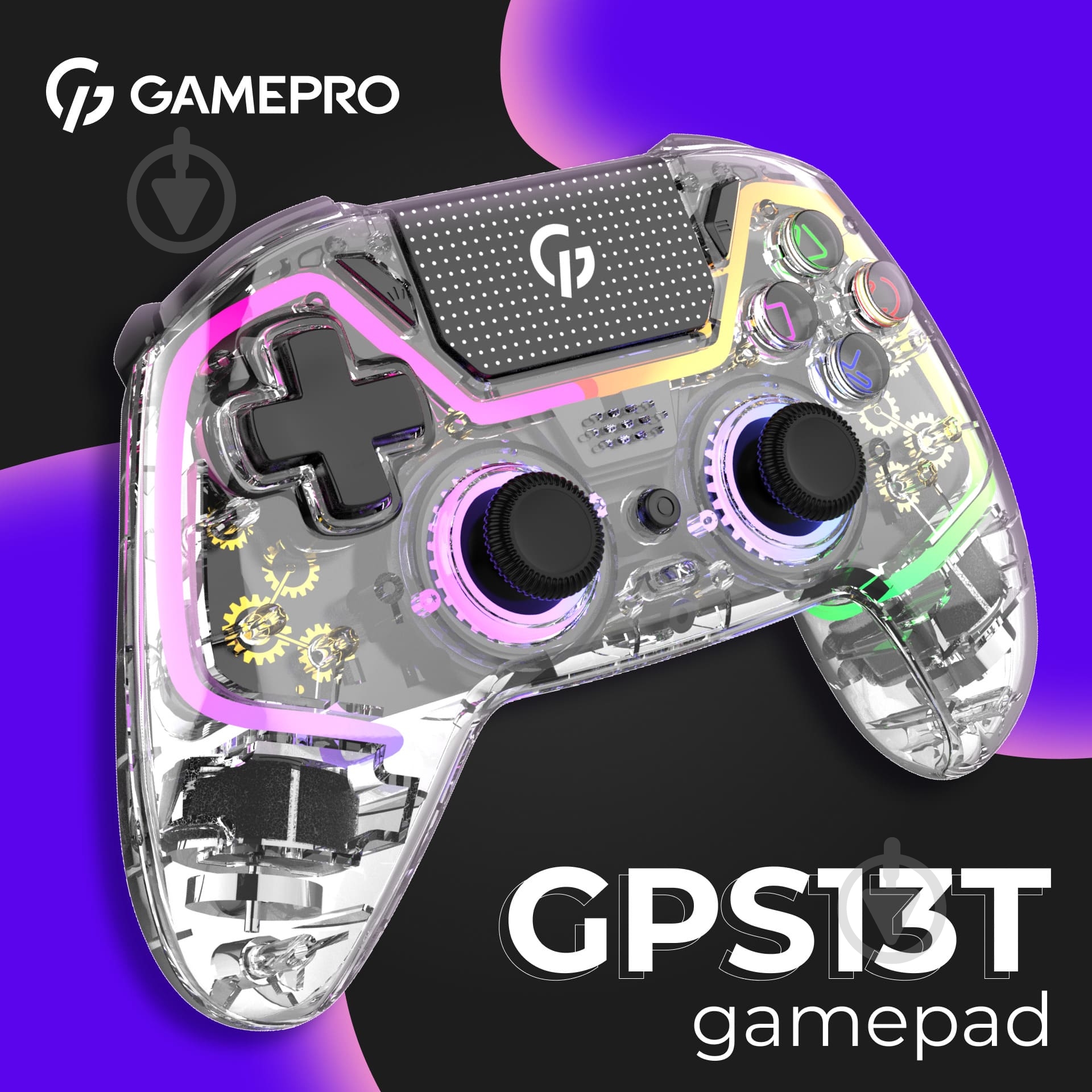 Геймпад бездротовий GamePro GPS13T BT 5.3/USB (PC/iOS/Android/PS3/PS4) RGB Transparent transparent - фото 16