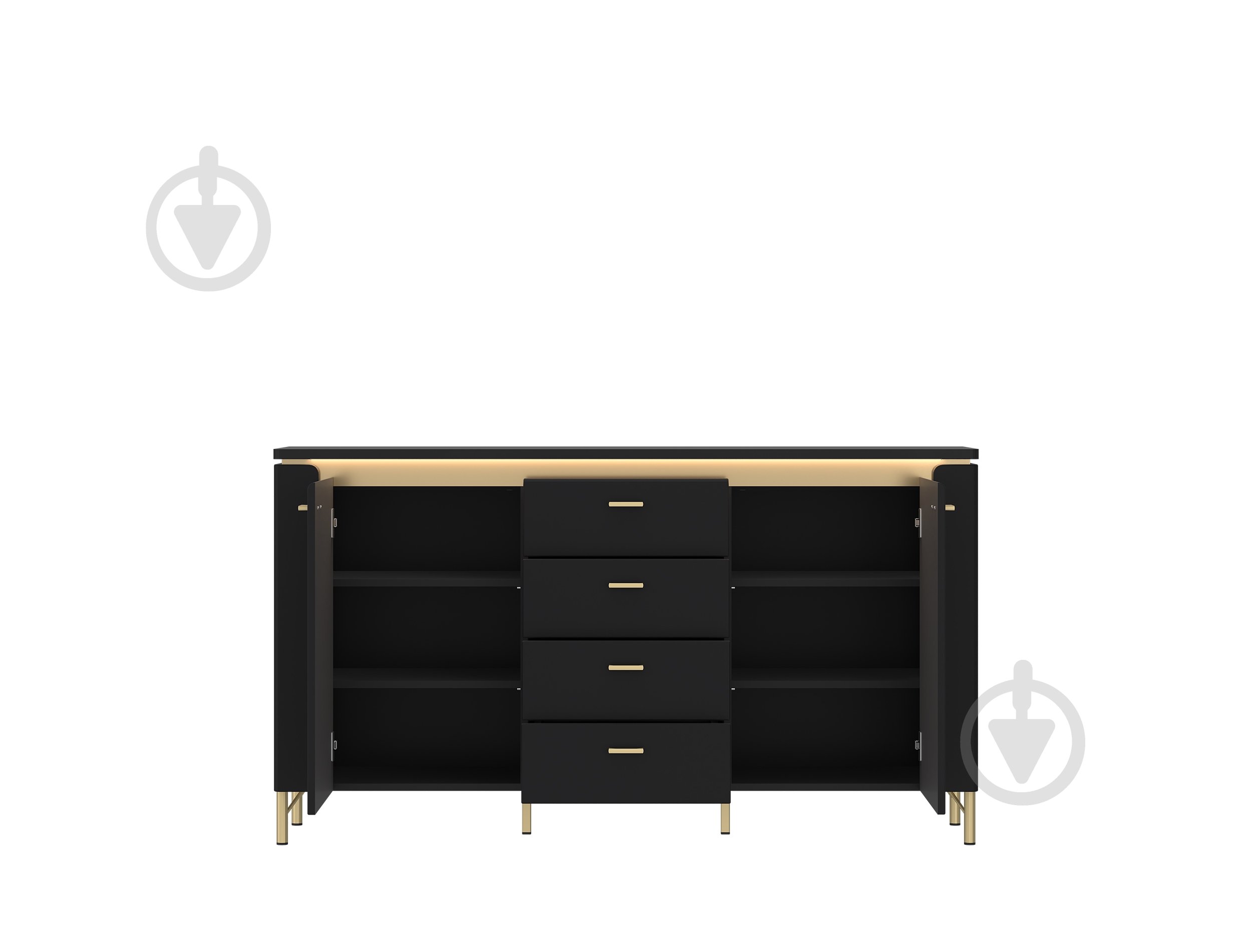 Комод Meble Wojcik Norica 2D4S 1553x873x400 мм золотой/черный матовый - фото 2 Комод Meble Wojcik Norica 2D4S 1553x873x400 мм золотой/черный матовый - фото 2