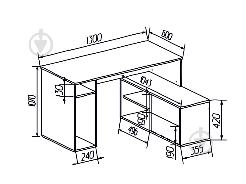 Стол компьютерный DC Ned дуб тахо/графит - фото 5