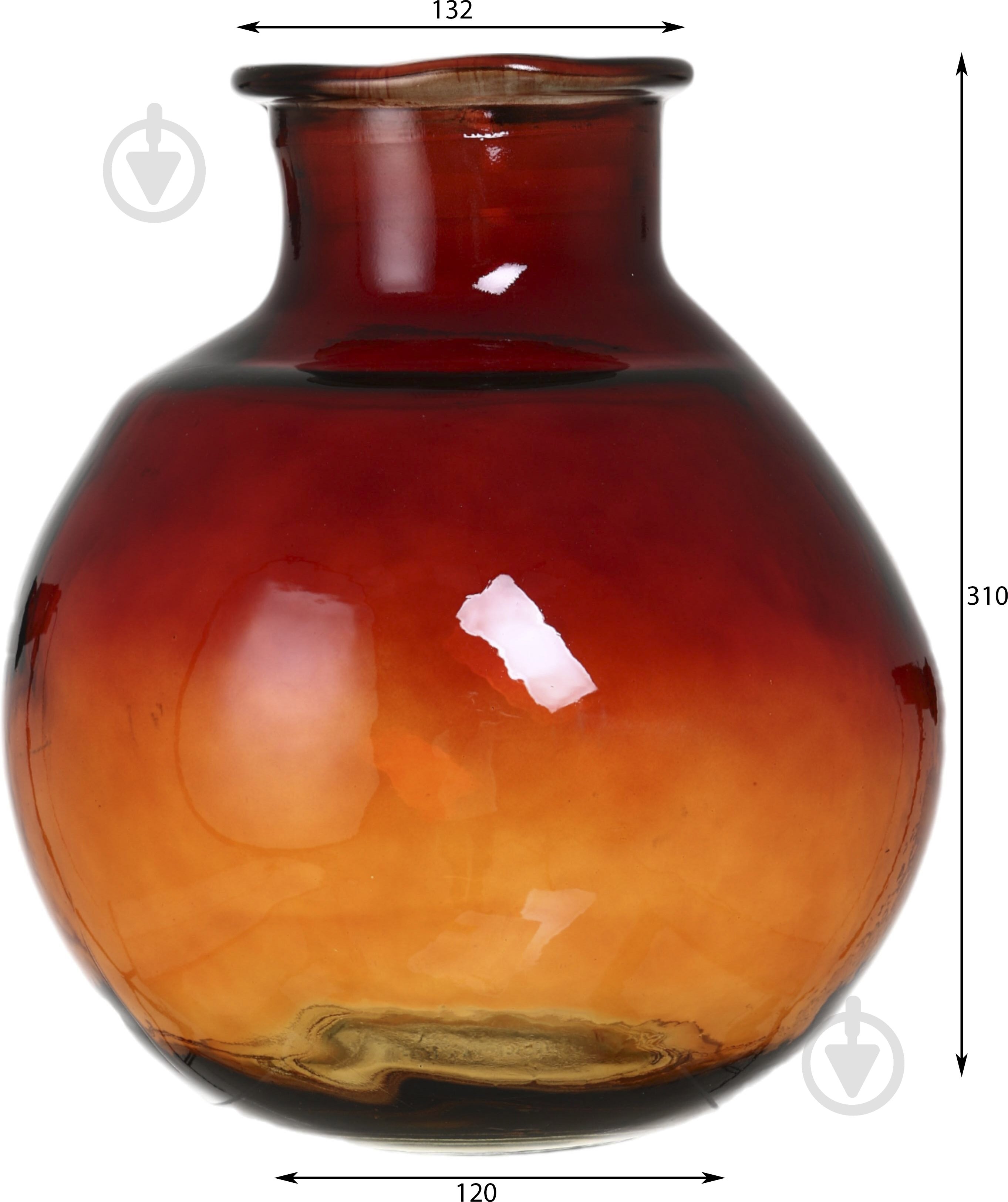 Ваза скляна San Miguel Simplicity 31 см коричнева 4633C464 - фото 2