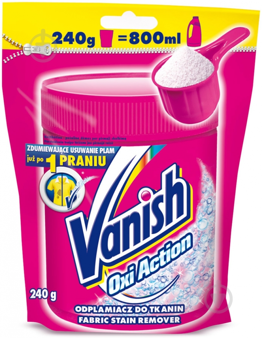 Пятновыводитель Vanish Oxi Action 240 г - фото 1 Пятновыводитель Vanish Oxi Action 240 г - фото 1