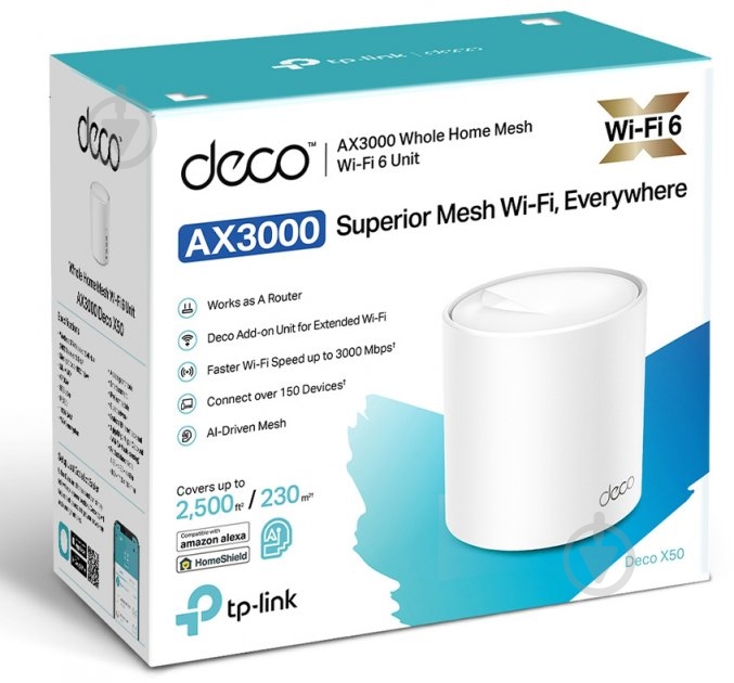 Wi-Fi-система TP-Link Mesh Deco X50(1-pack) - фото 2 Wi-Fi-система TP-Link Mesh Deco X50(1-pack) - фото 2