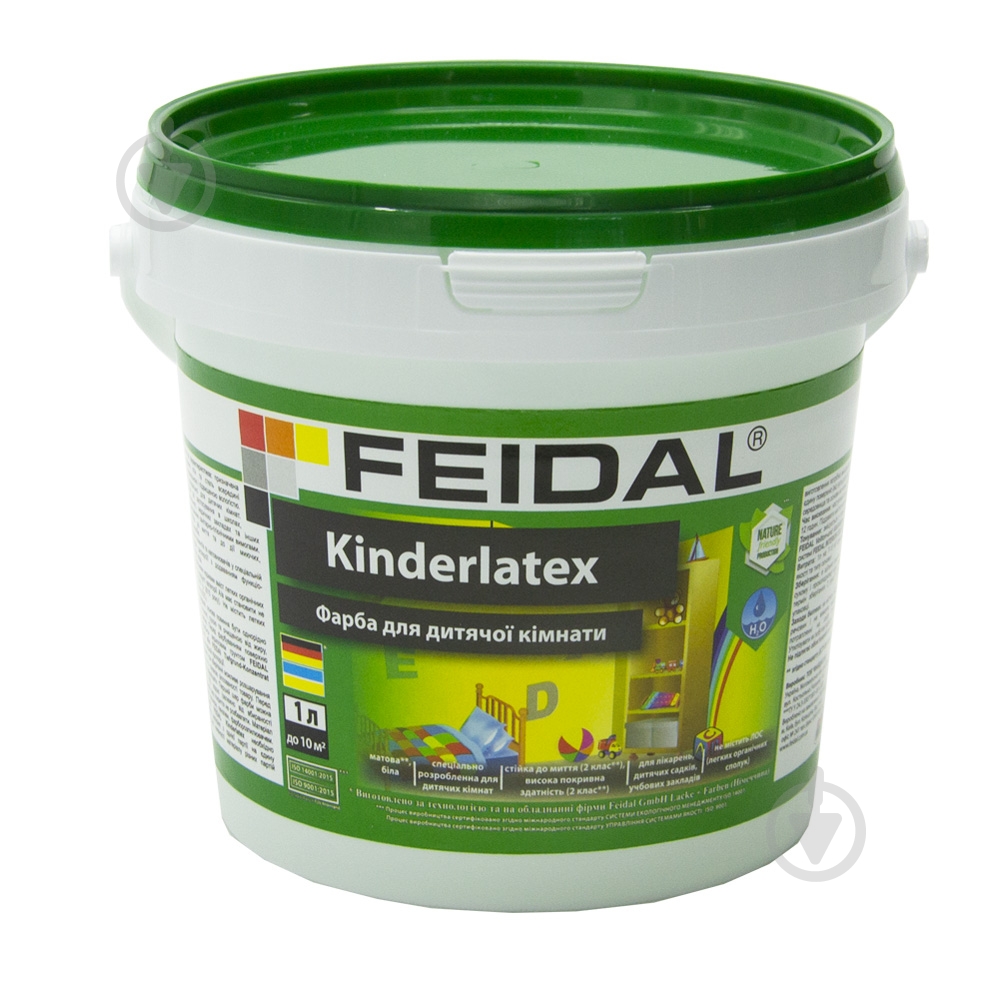 Фарба латексна Feidal Kinderlatex мат білий 1 л - фото 1