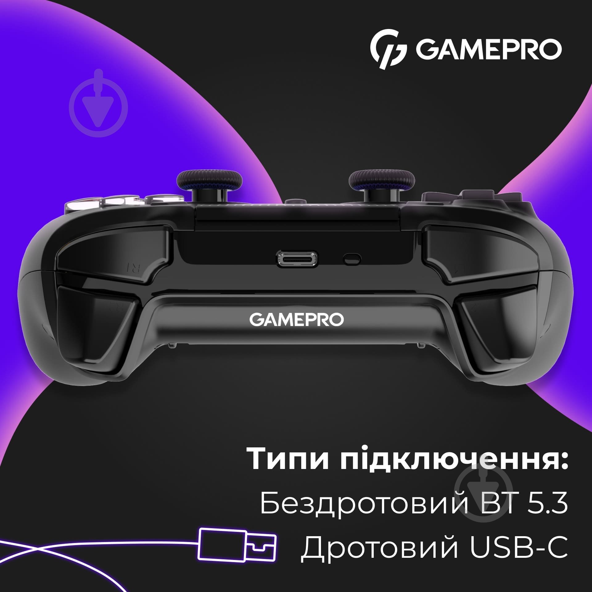 Геймпад бездротовий GamePro GPS13B BT 5.3/USB (PC/iOS/Android/PS3/PS4) RGB Black black - фото 8