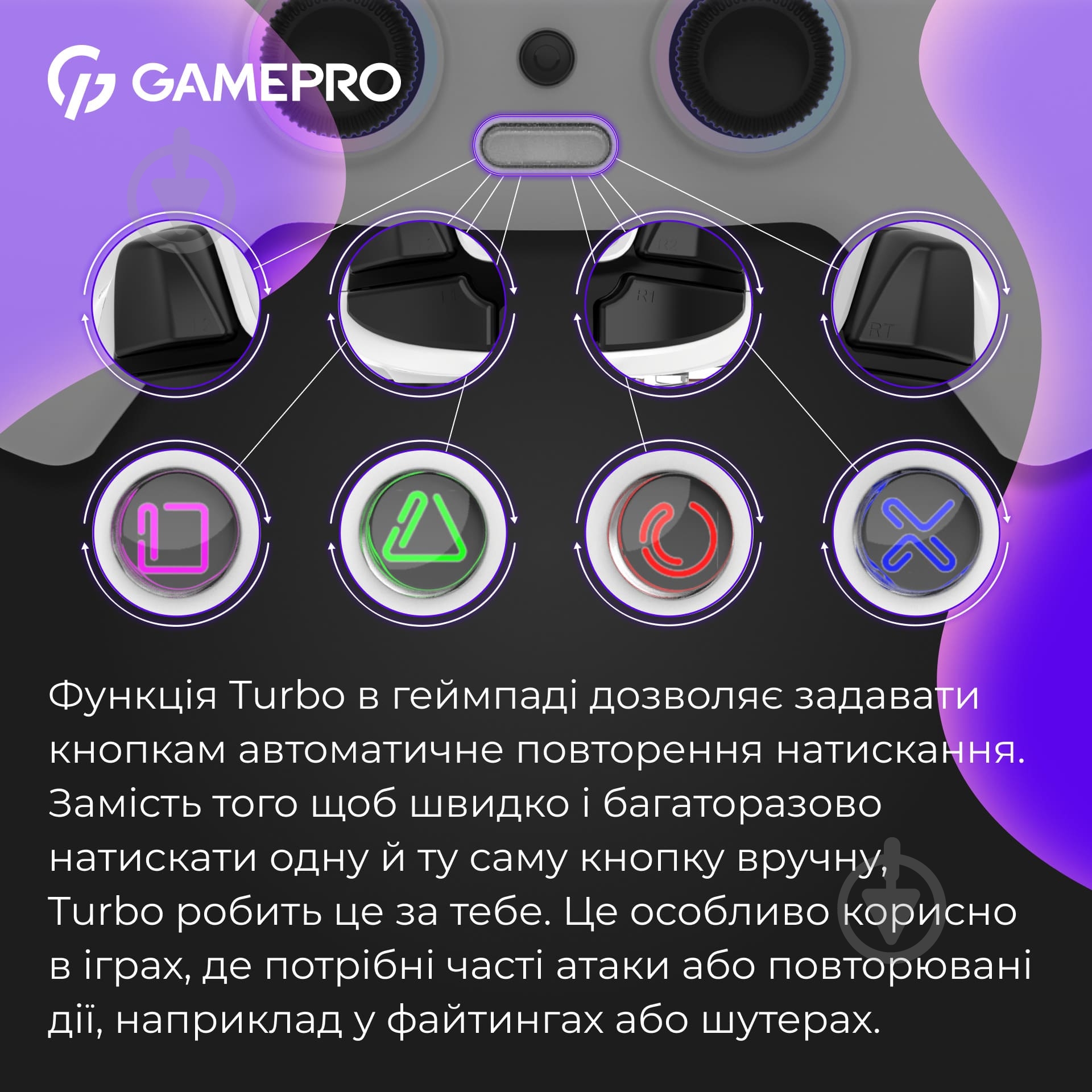 Геймпад бездротовий GamePro GPS13W BT 5.3/USB (PC/iOS/Android/PS3/PS4) RGB white - фото 10