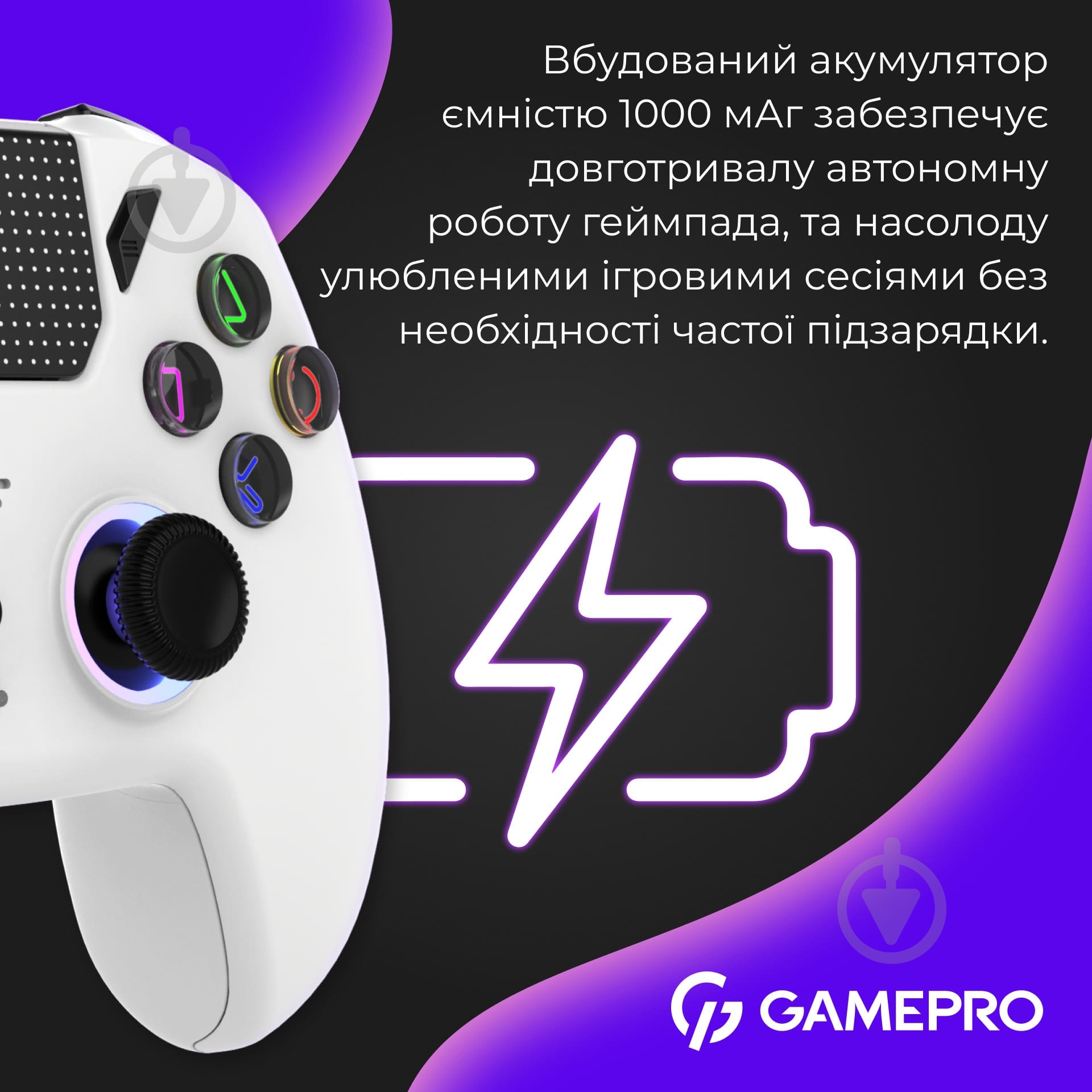 Геймпад бездротовий GamePro GPS13W BT 5.3/USB (PC/iOS/Android/PS3/PS4) RGB white - фото 14