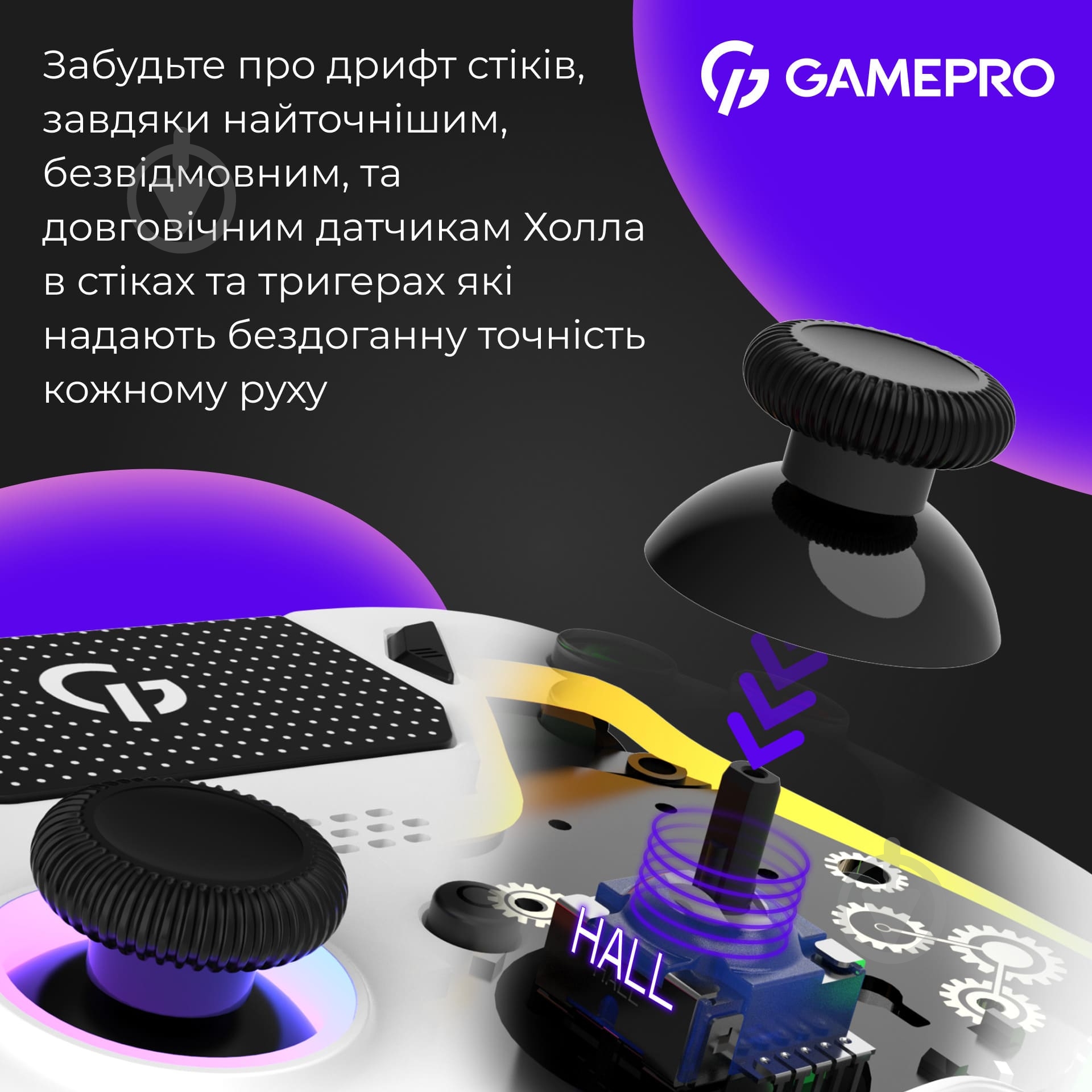 Геймпад бездротовий GamePro GPS13W BT 5.3/USB (PC/iOS/Android/PS3/PS4) RGB white - фото 4