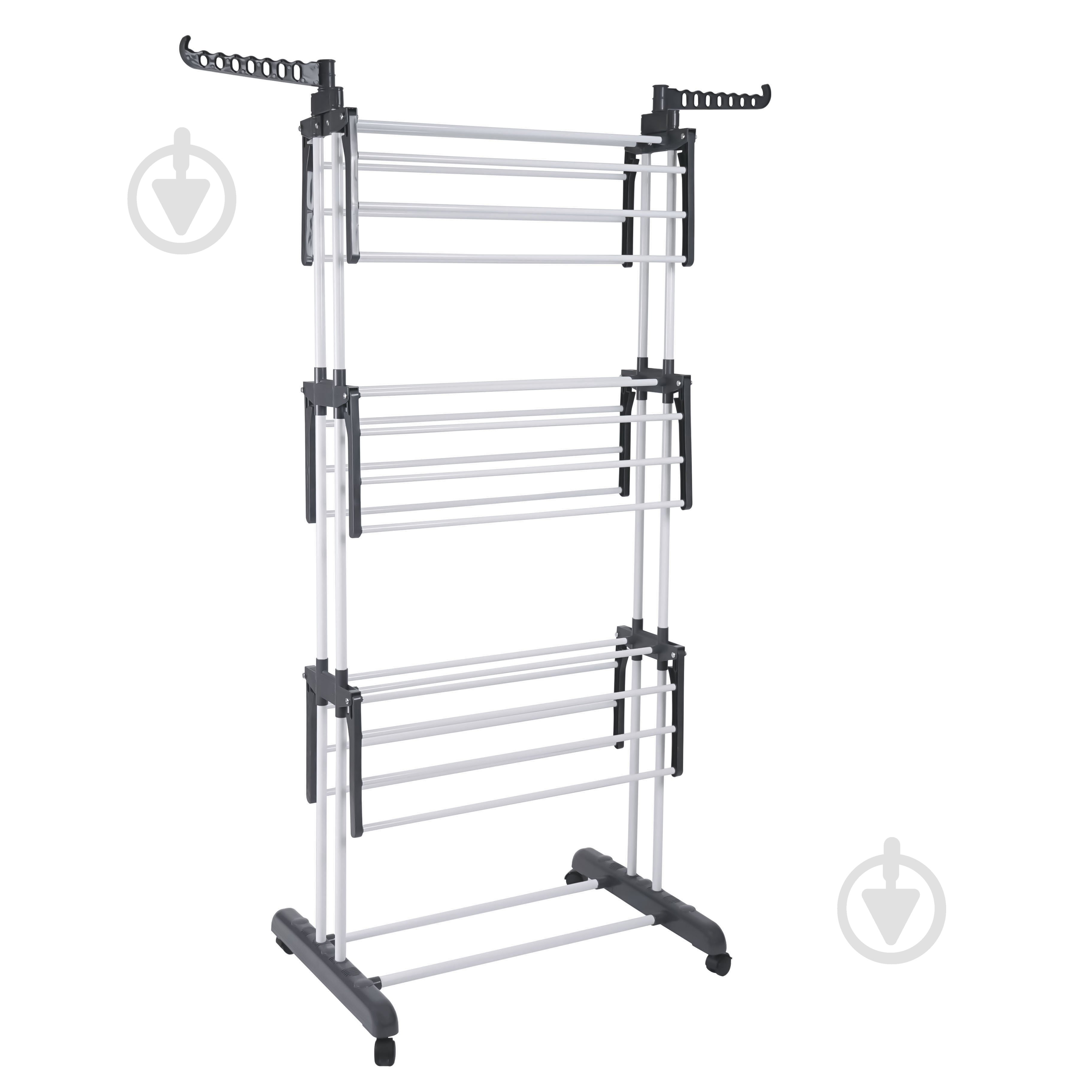 Сушилка для белья Eurohome Florence 22 м трехуровневая, серая - фото 4 Сушилка для белья Eurohome Florence 22 м трехуровневая, серая - фото 4