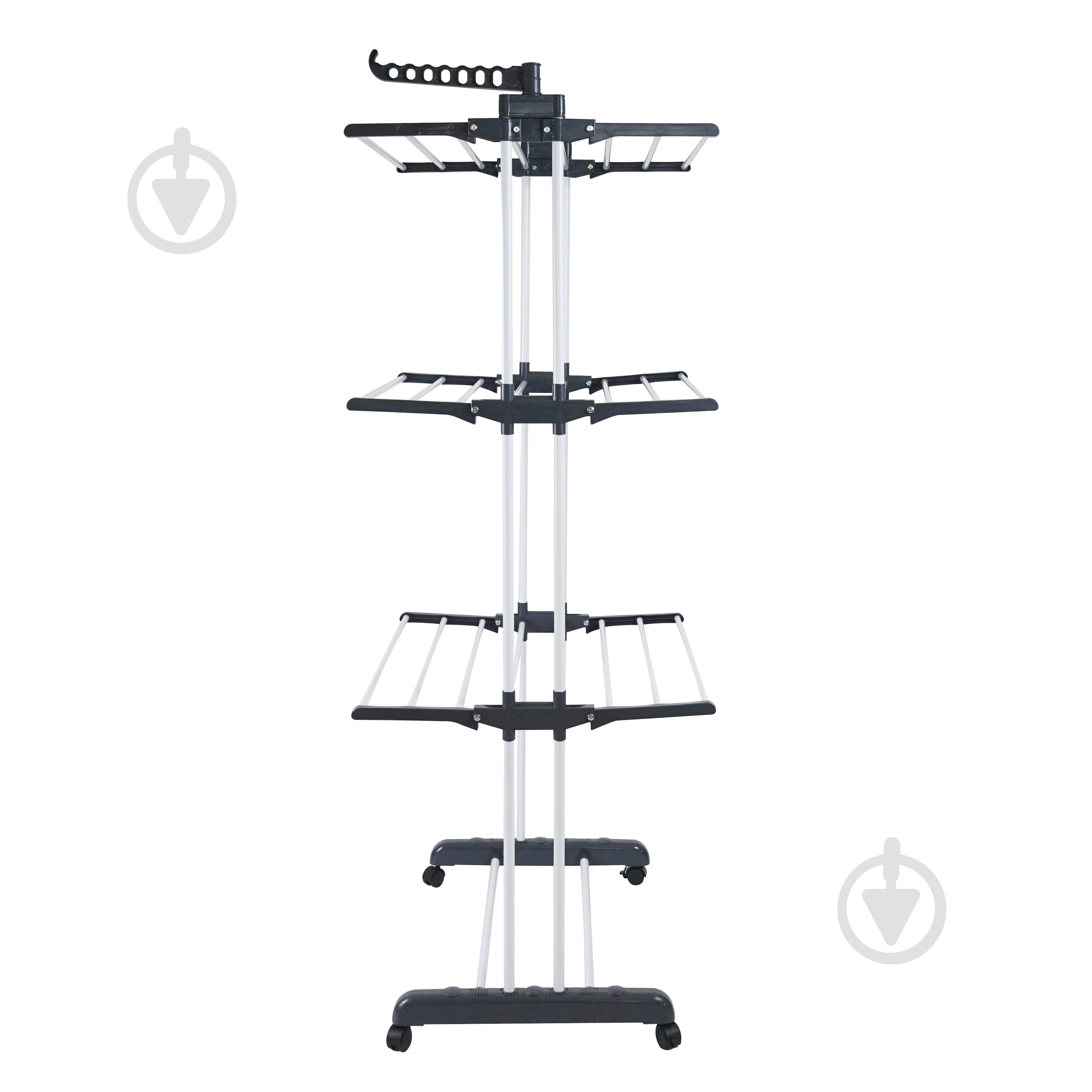 Сушилка для белья Eurohome Florence 22 м трехуровневая, серая - фото 3 Сушилка для белья Eurohome Florence 22 м трехуровневая, серая - фото 3