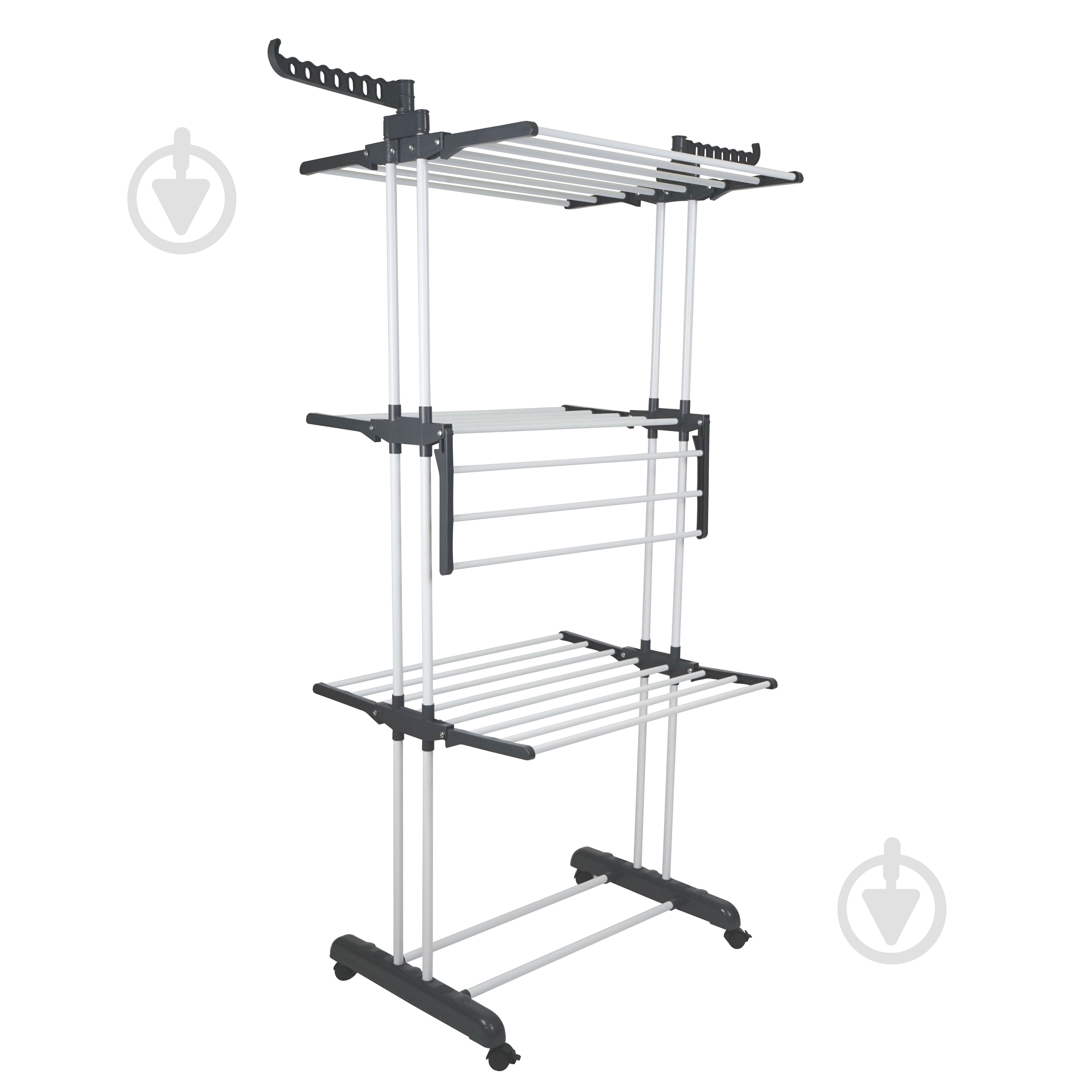 Сушилка для белья Eurohome Florence 22 м трехуровневая, серая - фото 1 Сушилка для белья Eurohome Florence 22 м трехуровневая, серая - фото 1