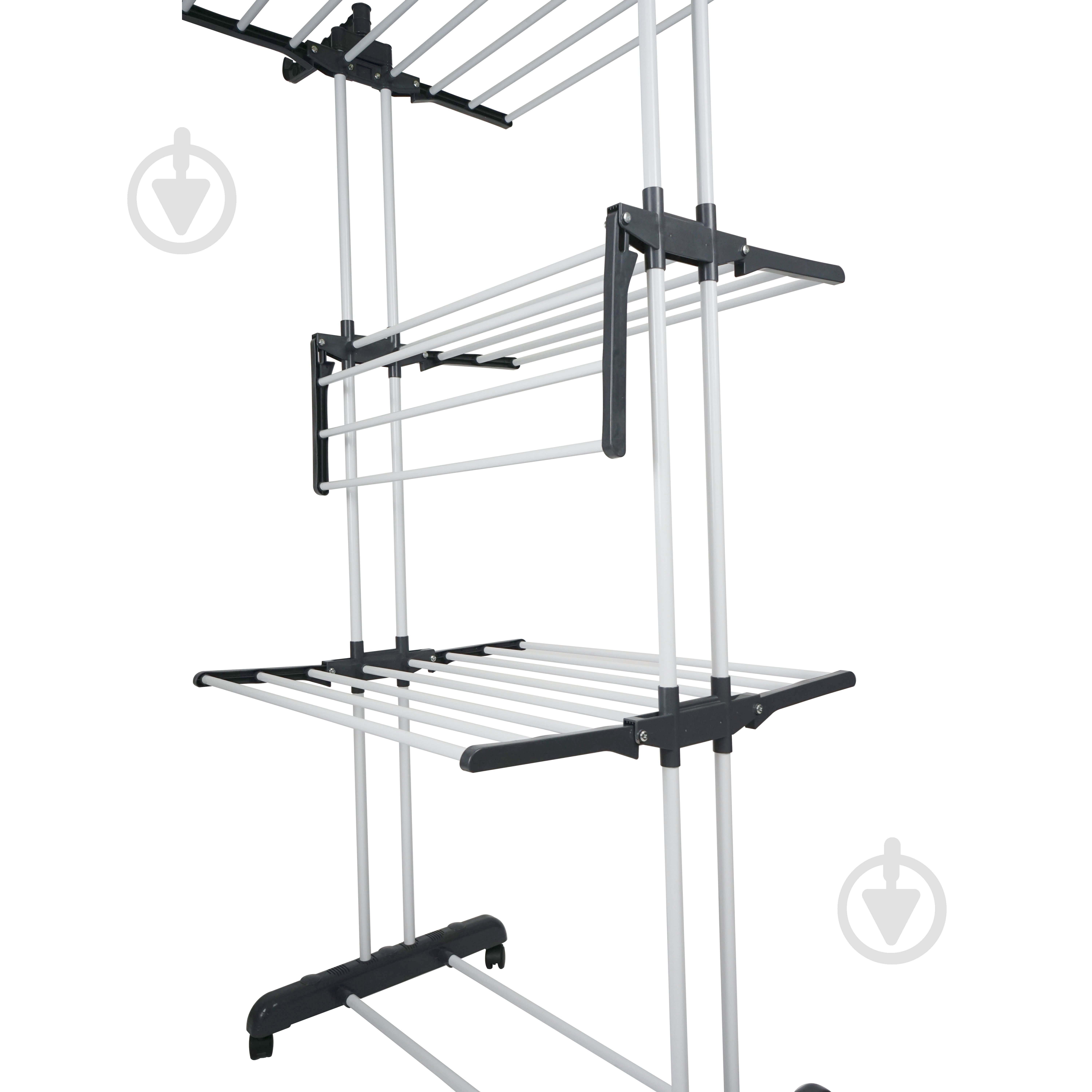 Сушилка для белья Eurohome Florence 22 м трехуровневая, серая - фото 5 Сушилка для белья Eurohome Florence 22 м трехуровневая, серая - фото 5