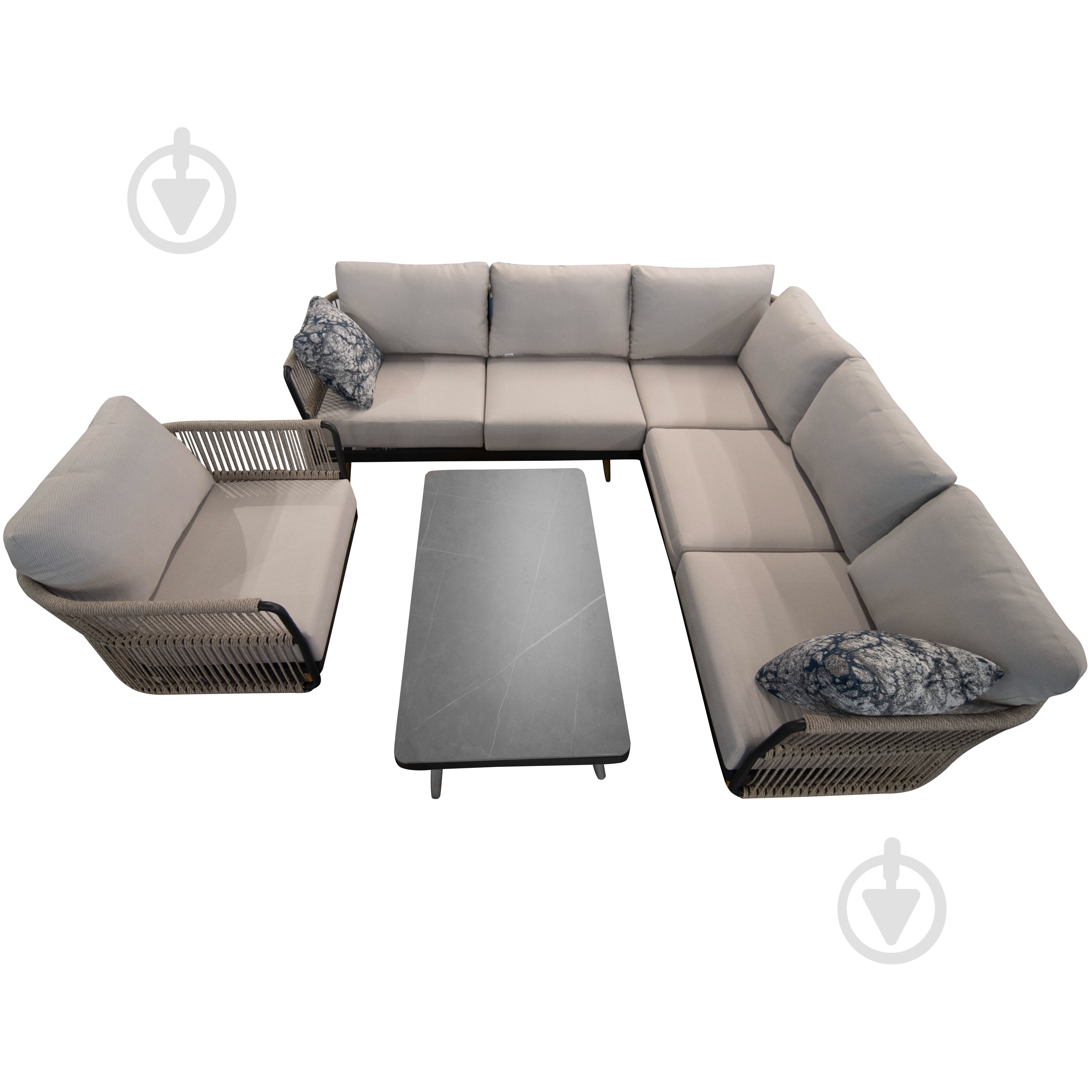 Комплект мебели HIGOLD BAY стол 110*60*40см + угловой диван + 1 кресло, графит графит - фото 1 Комплект мебели HIGOLD BAY стол 110*60*40см + угловой диван + 1 кресло, графит графит - фото 1