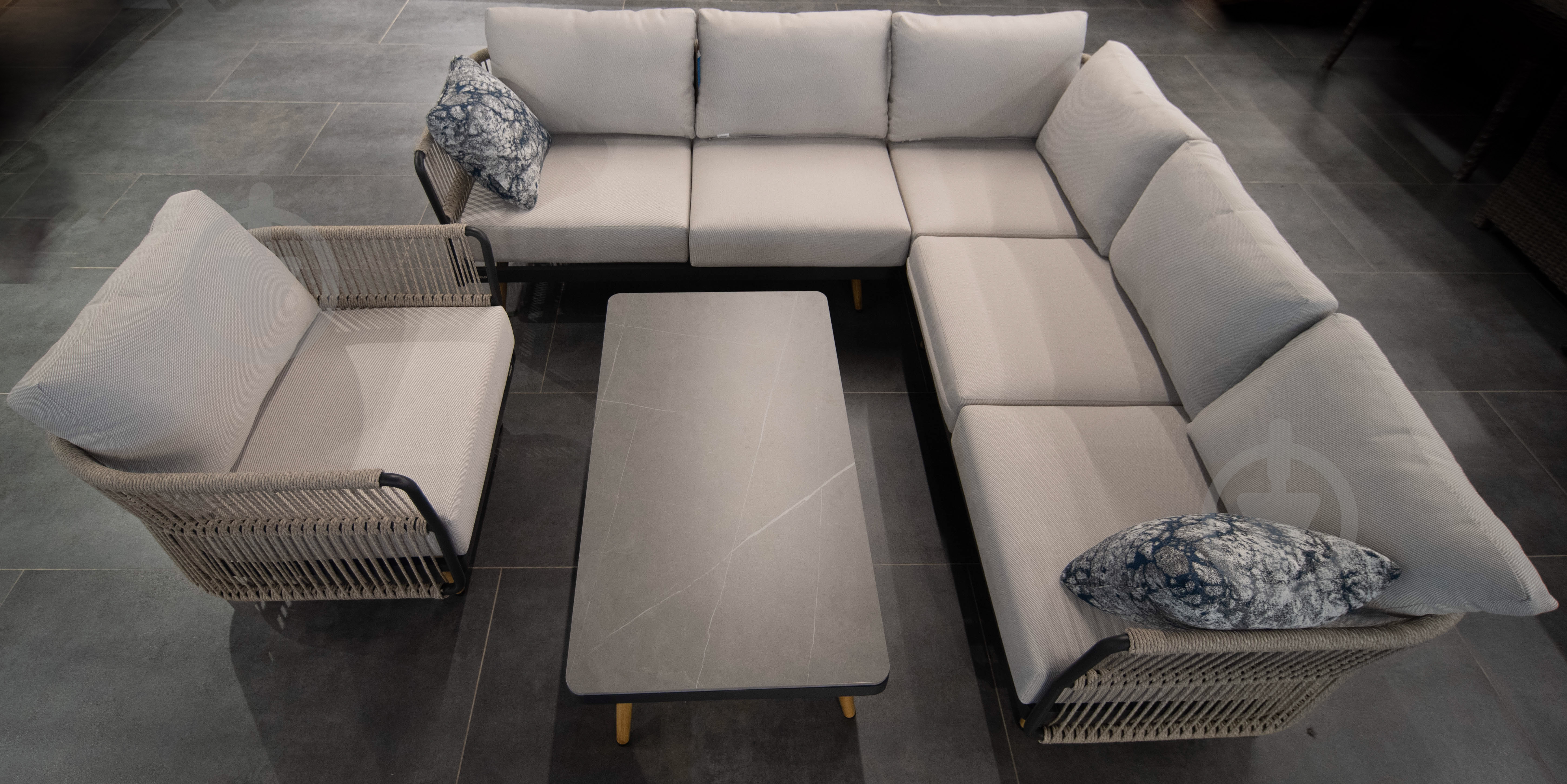 Комплект мебели HIGOLD BAY стол 110*60*40см + угловой диван + 1 кресло, графит графит - фото 3 Комплект мебели HIGOLD BAY стол 110*60*40см + угловой диван + 1 кресло, графит графит - фото 3