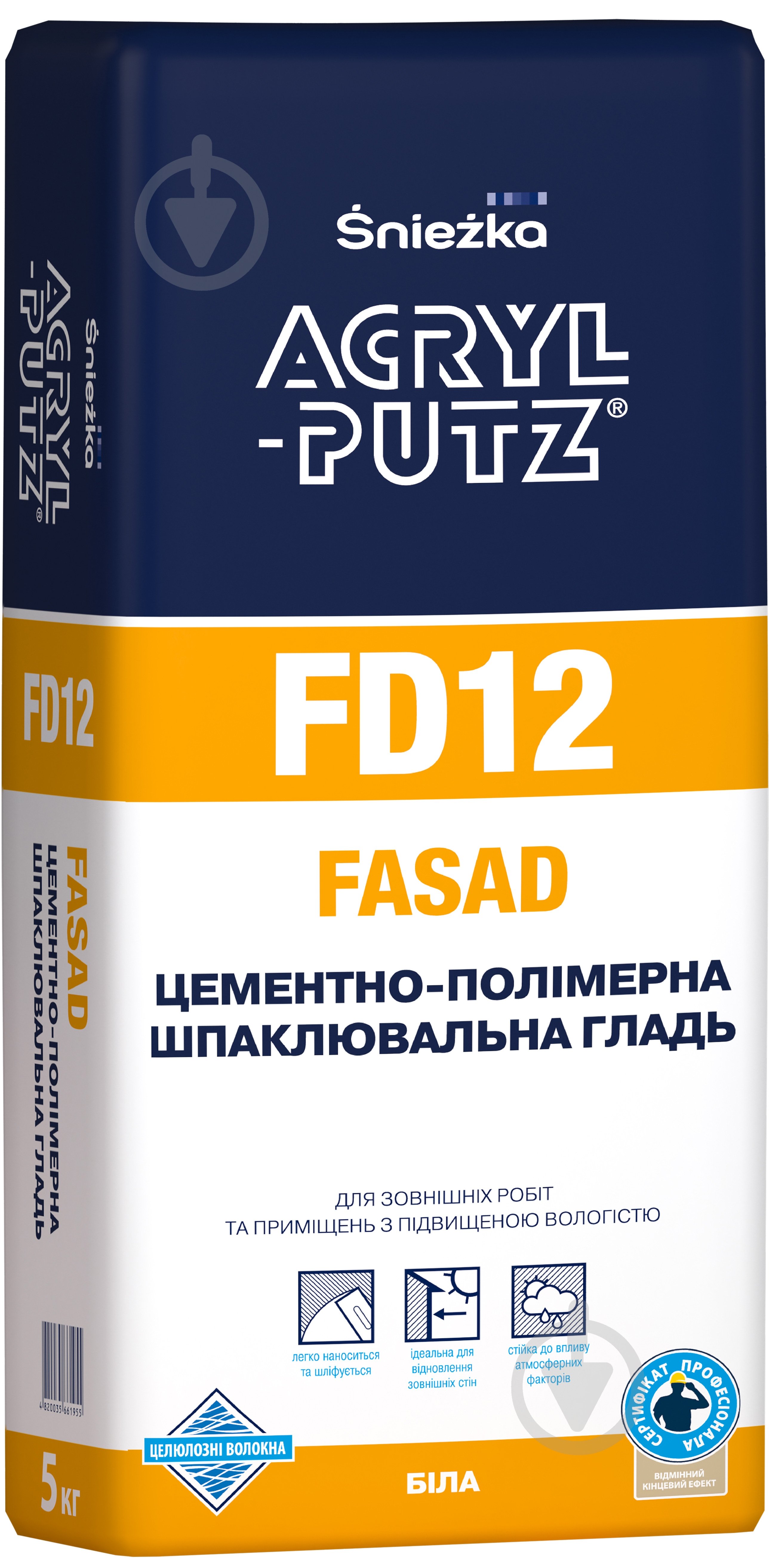 Шпаклівка Sniezka ACRYL-PUTZ FD12 FASAD 5 кг - фото 1