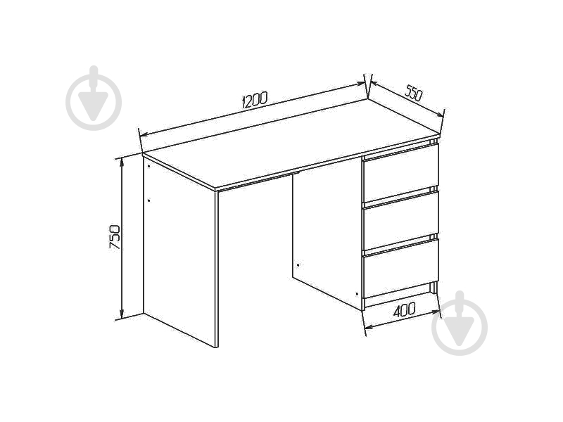 Стол компьютерный DC Oscar дуб сонома 750х1200х550 мм дуб сонома/дуб сонома - фото 5 Стол компьютерный DC Oscar дуб сонома 750х1200х550 мм дуб сонома/дуб сонома - фото 5