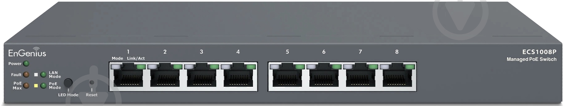 Коммутатор ENGENIUS 55W Cloud ECS1008P (1402A0090311) - фото 3 Коммутатор ENGENIUS 55W Cloud ECS1008P (1402A0090311) - фото 3