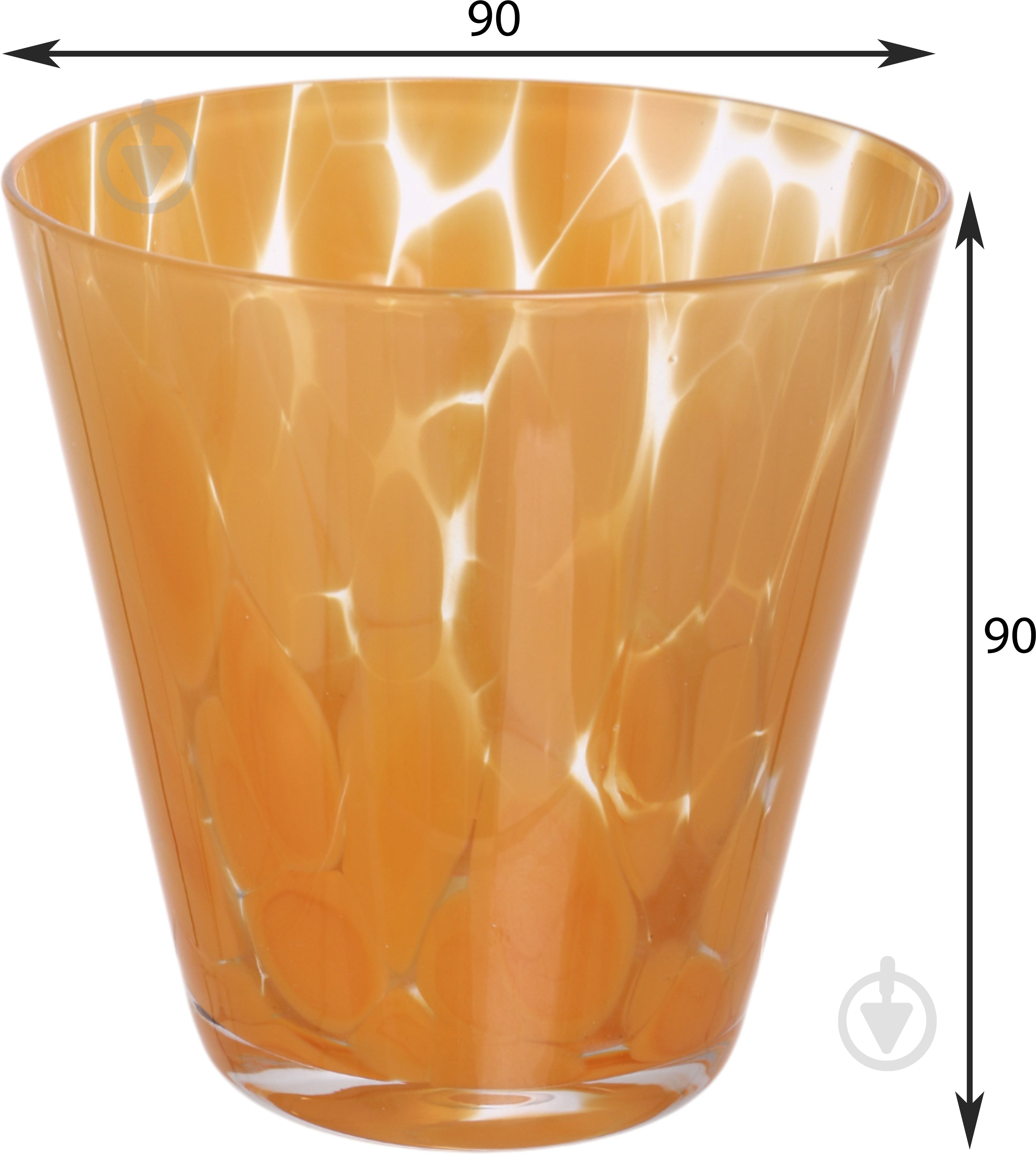 Стакан низкий Maxmark Aqua Lily оранжевый 280 мл 1 шт. - фото 3