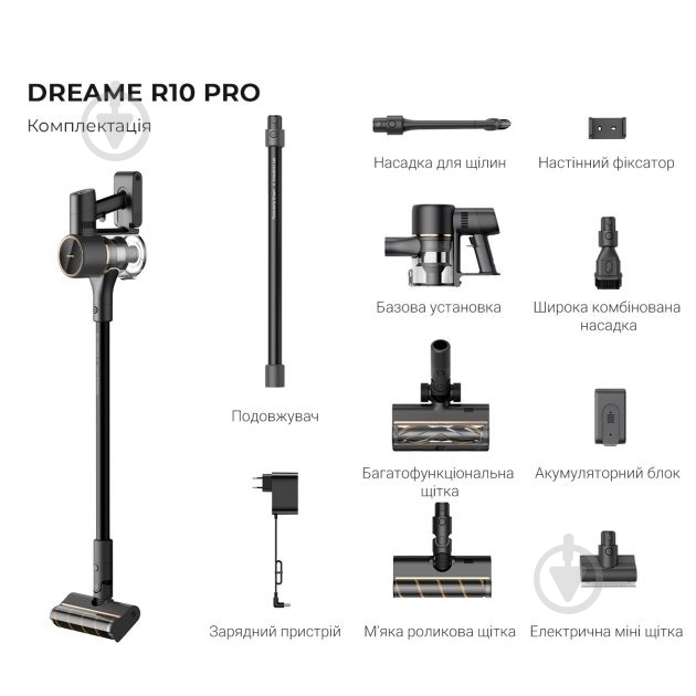 Пылесос аккумуляторный DREAME R10 PRO black - фото 43