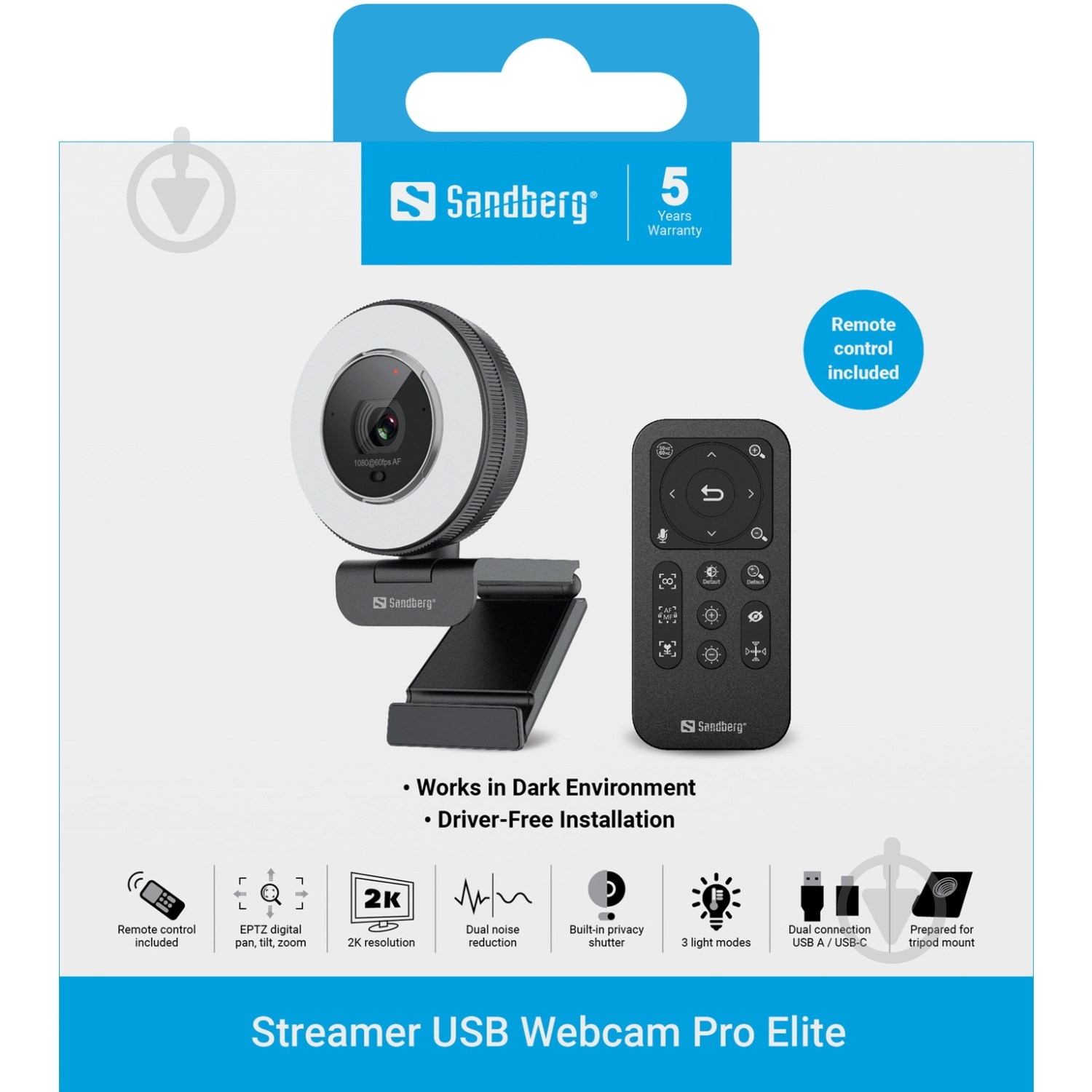 Веб-камера Sandberg Streamer USB Webcam Pro Elite (134-39) - фото 8