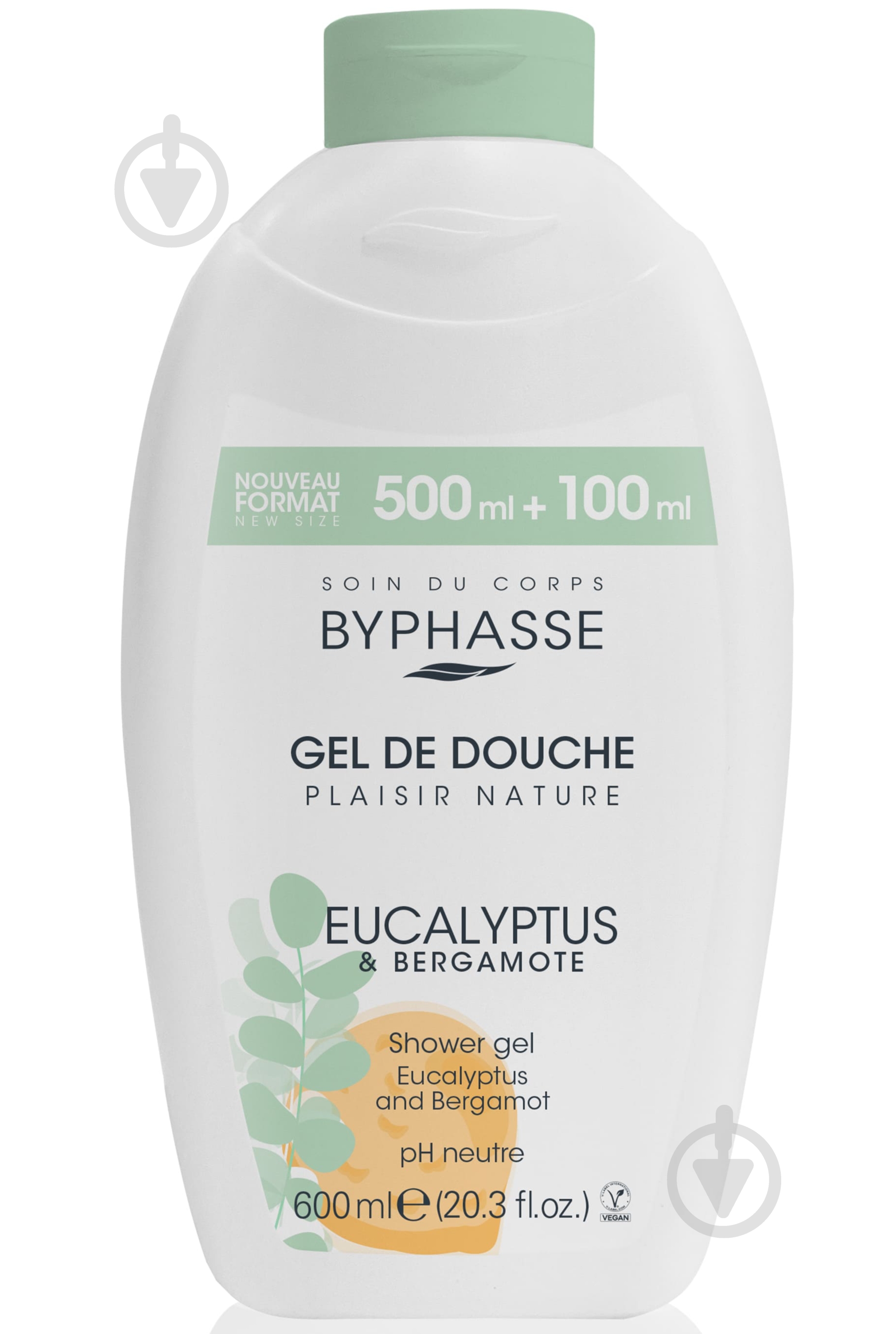 Крем-гель для душа Byphasse эвкалипт и бергамот 600 мл - фото 1