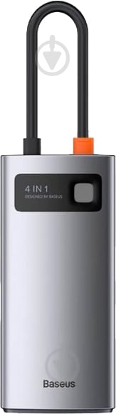USB-хаб BASEUS Metal Gleam Series 4-in-1 Multifunctional Type-C HUB Docking Station Gray - фото 1 USB-хаб BASEUS Metal Gleam Series 4-in-1 Multifunctional Type-C HUB Docking Station Gray - фото 1