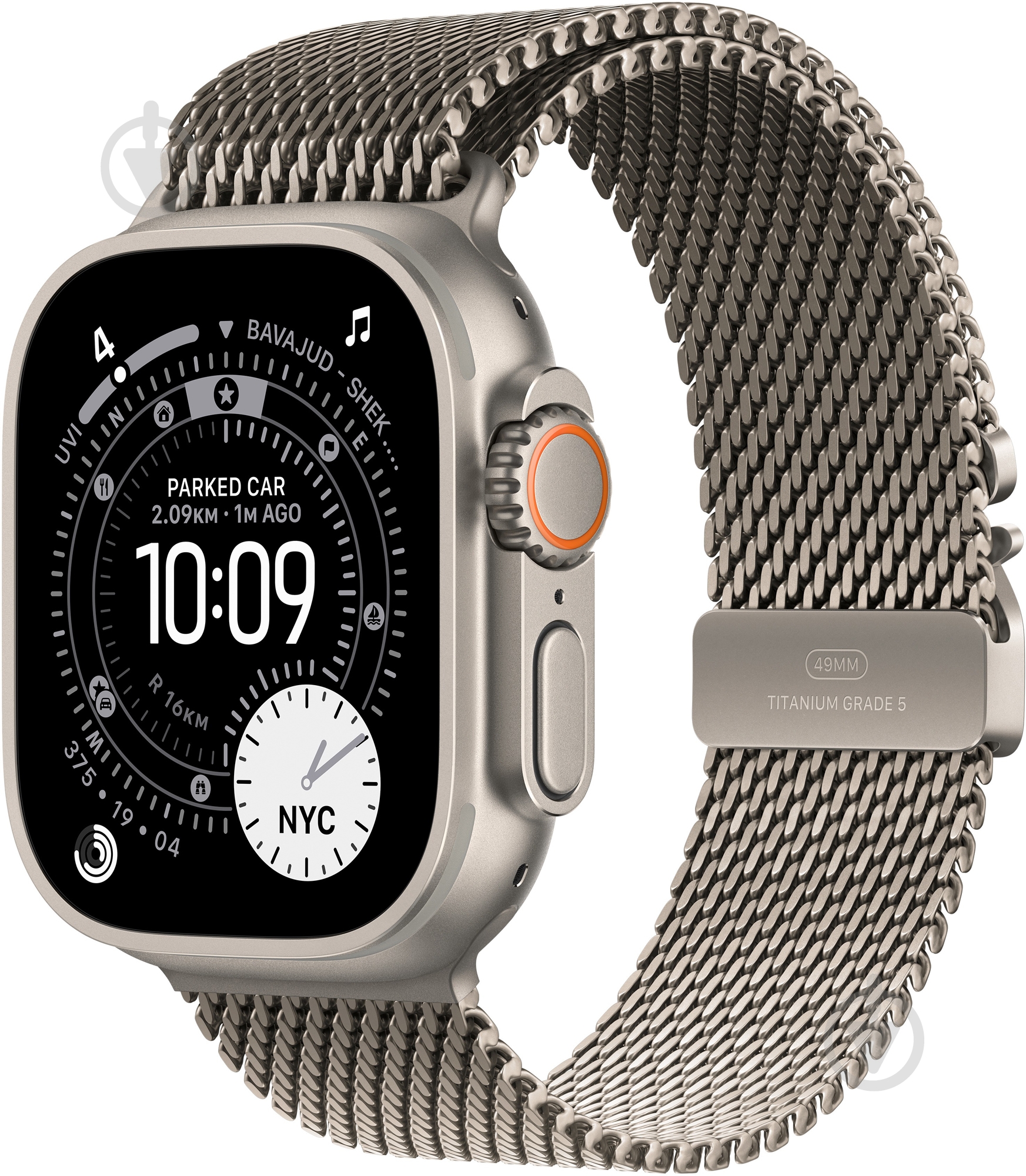 Ремешок Apple 49 мм Medium Milanese Loop natural titanium (MGHP4ZM/A) - фото 2 Ремешок Apple 49 мм Medium Milanese Loop natural titanium (MGHP4ZM/A) - фото 2