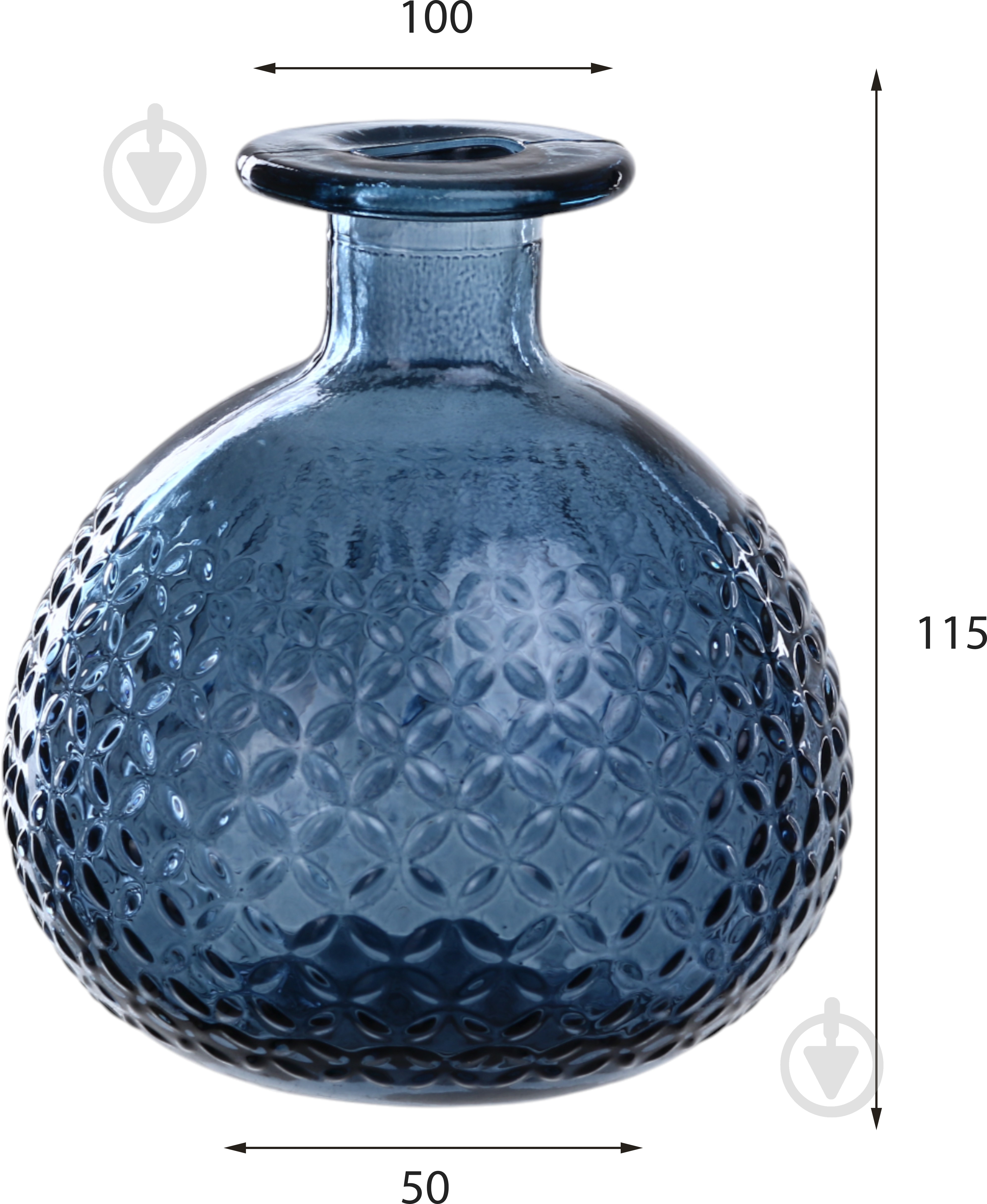 Ваза скляна San Miguel Diamond 12 см світло-фіолетова 5951DB150 - фото 4