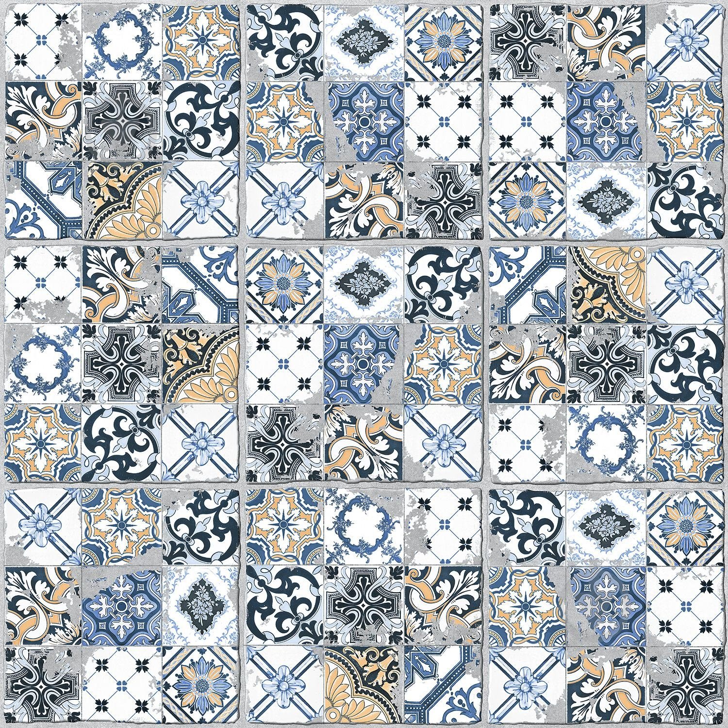 Плитка Golden Tile Beton Art Patchwork small grey BA2550 60x60 см - фото 1