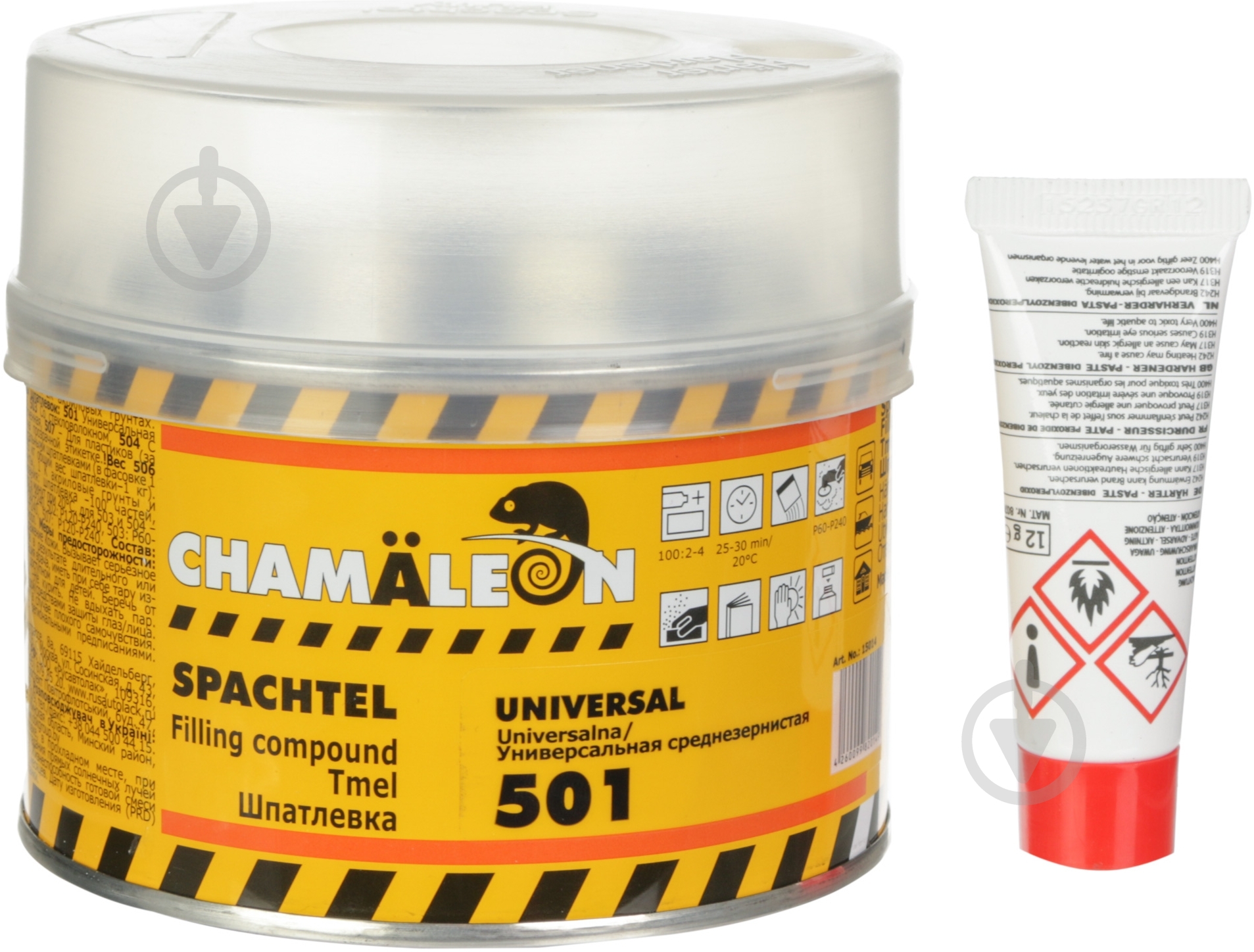 Шпатлевка  универсальная среднезернистая полиэфирная Chamaleon 501 0,65кг - фото 1