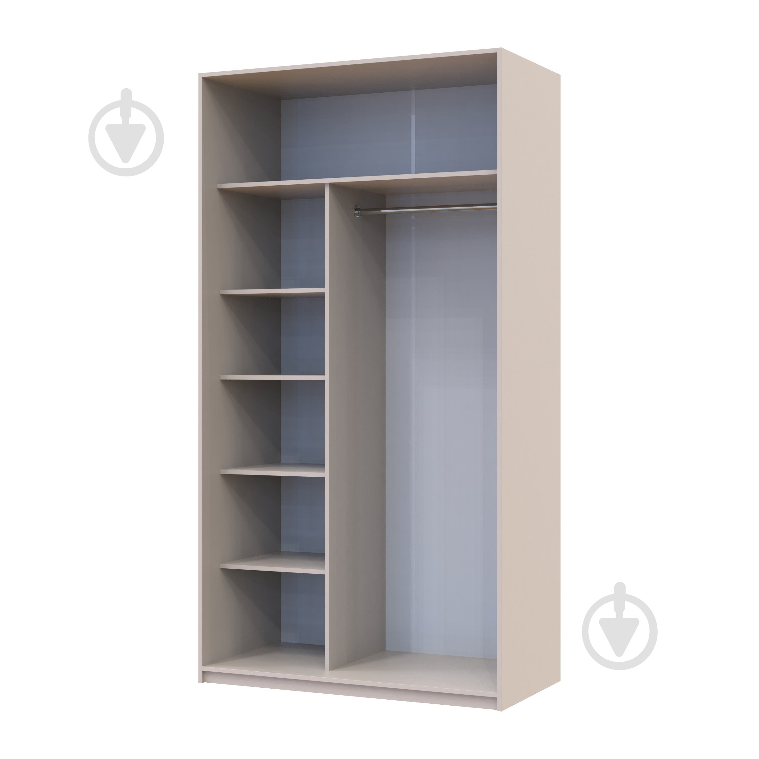 Шкаф-купе Сити Лайт Doros зеркалоДСП 1,2 м 1200x600x2250 мм кашемир двери / ДСП/зеркало - фото 3 Шкаф-купе Сити Лайт Doros зеркалоДСП 1,2 м 1200x600x2250 мм кашемир двери / ДСП/зеркало - фото 3