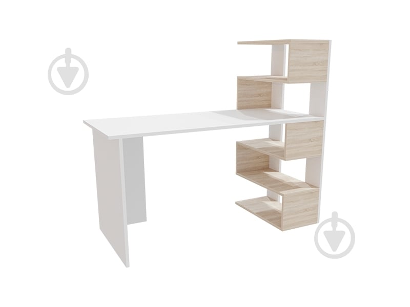 Стол компьютерный DC Robert правый белый/дуб сонома - фото 1