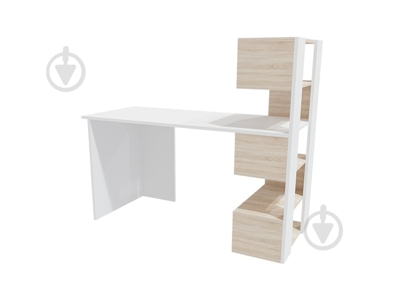 Стол компьютерный DC Robert правый белый/дуб сонома - фото 3