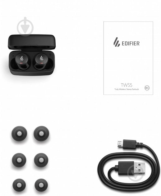 Bluetooth-гарнитура Edifier TWS5 black (TWS5_b) - фото 7 Bluetooth-гарнитура Edifier TWS5 black (TWS5_b) - фото 7