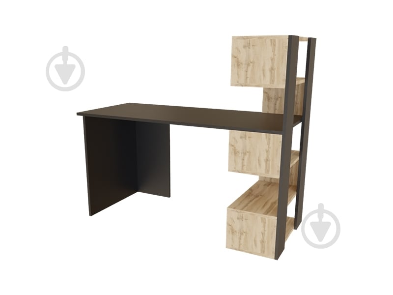 Стіл комп'ютерний DC Robert правий чорний/дуб тахо - фото 1