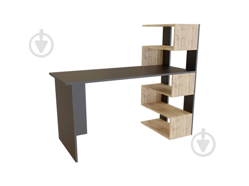 Стіл комп'ютерний DC Robert правий чорний/дуб тахо - фото 2