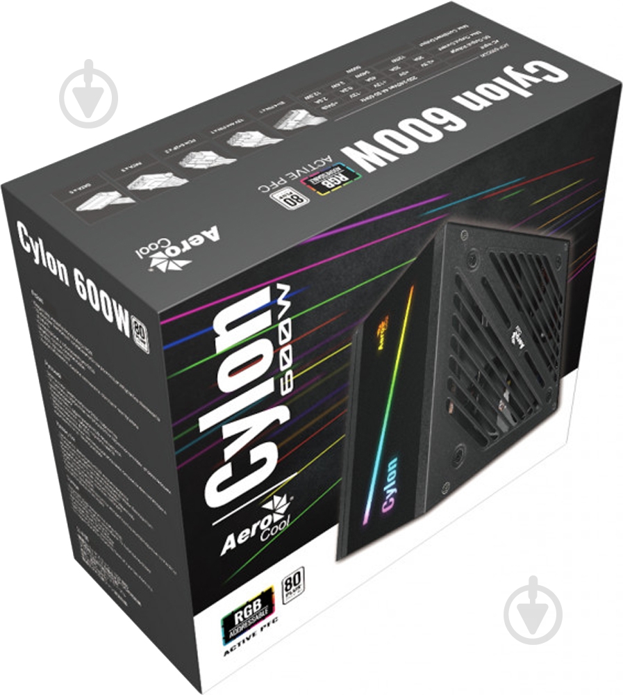 Блок питания AeroCool Cylon 600W ARGB 600 Вт - фото 9
