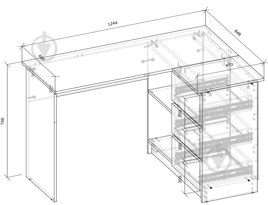 Стіл письмовий кутовий Грейд Ніколас 766х1244х848 мм дуб евок прибережний/антрацит/дуб евок прибережний - фото 2 Стіл письмовий кутовий Грейд Ніколас 766х1244х848 мм дуб евок прибережний/антрацит/дуб евок прибережний - фото 2
