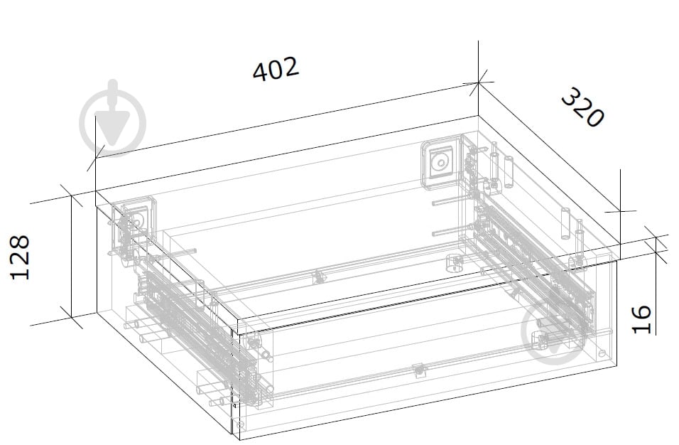 Стол-ящик Грейд ТОРИНО 128х402х320 мм белый/белый - фото 2