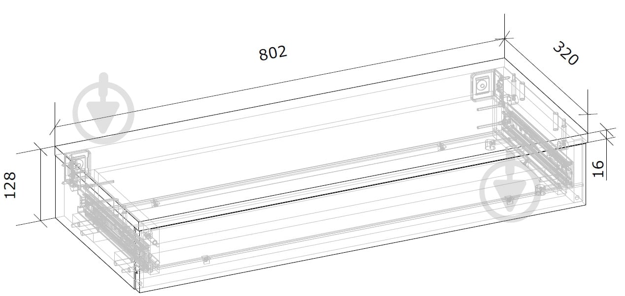 Стіл-шухляда Грейд ТОРІНО 128х802х320 мм білий матовий/білий матовий - фото 2