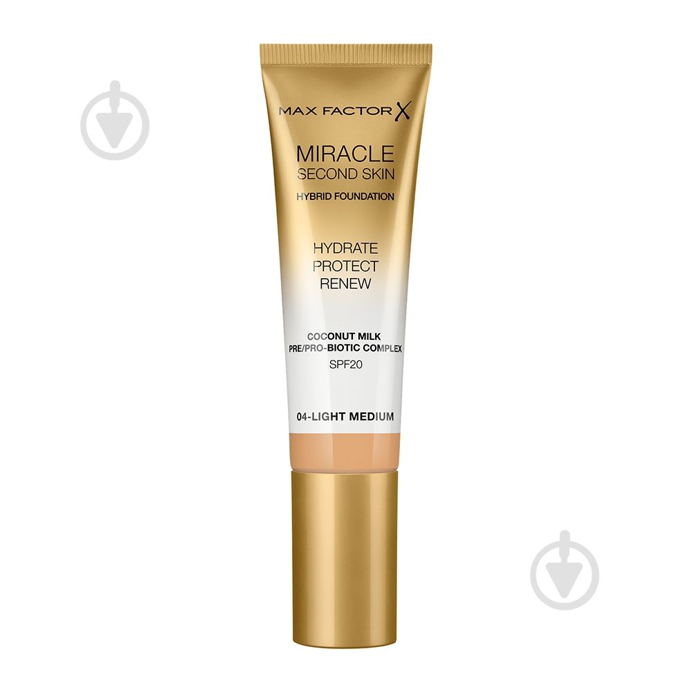 Тональная основа Max Factor Miracle Second Skin 04 Light Medium 30 мл - фото 1
