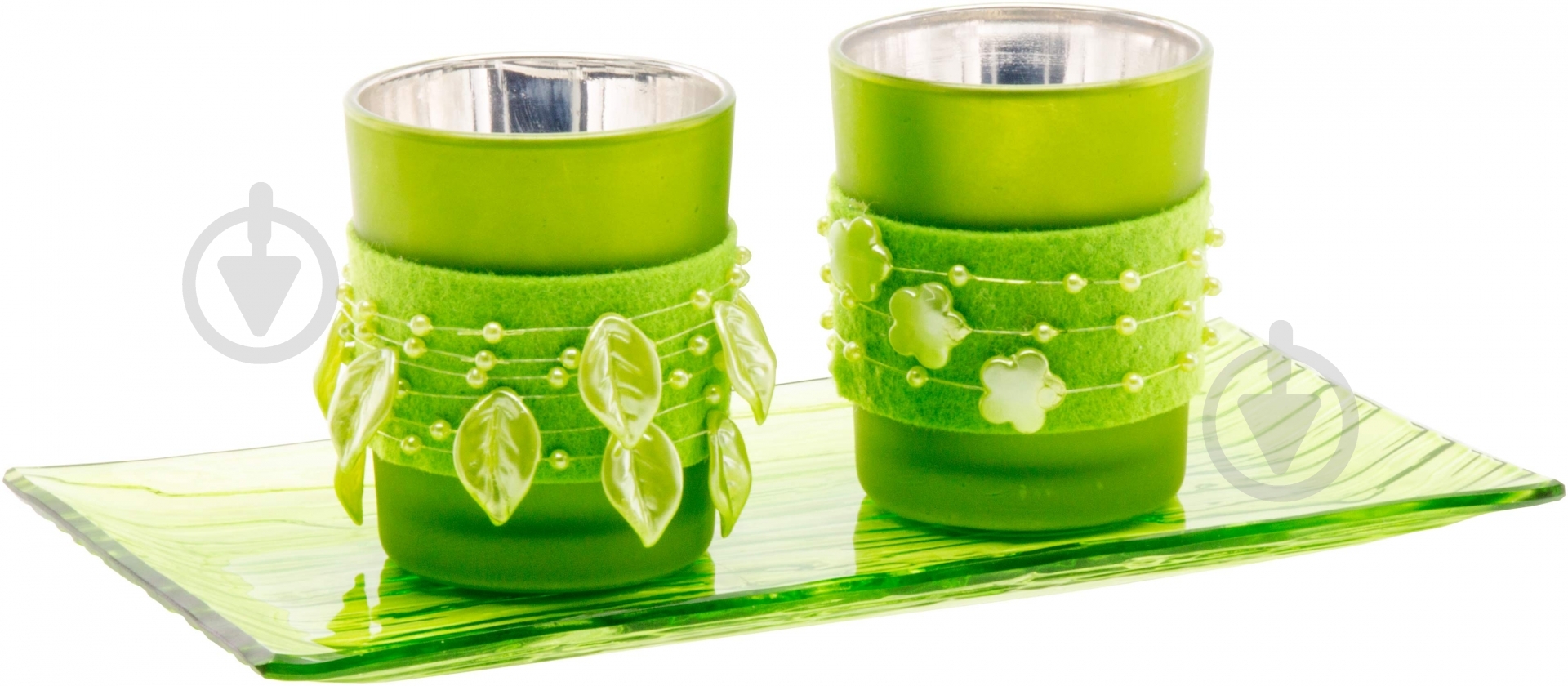 Набір свічників Зелені EBA410050 - фото 2